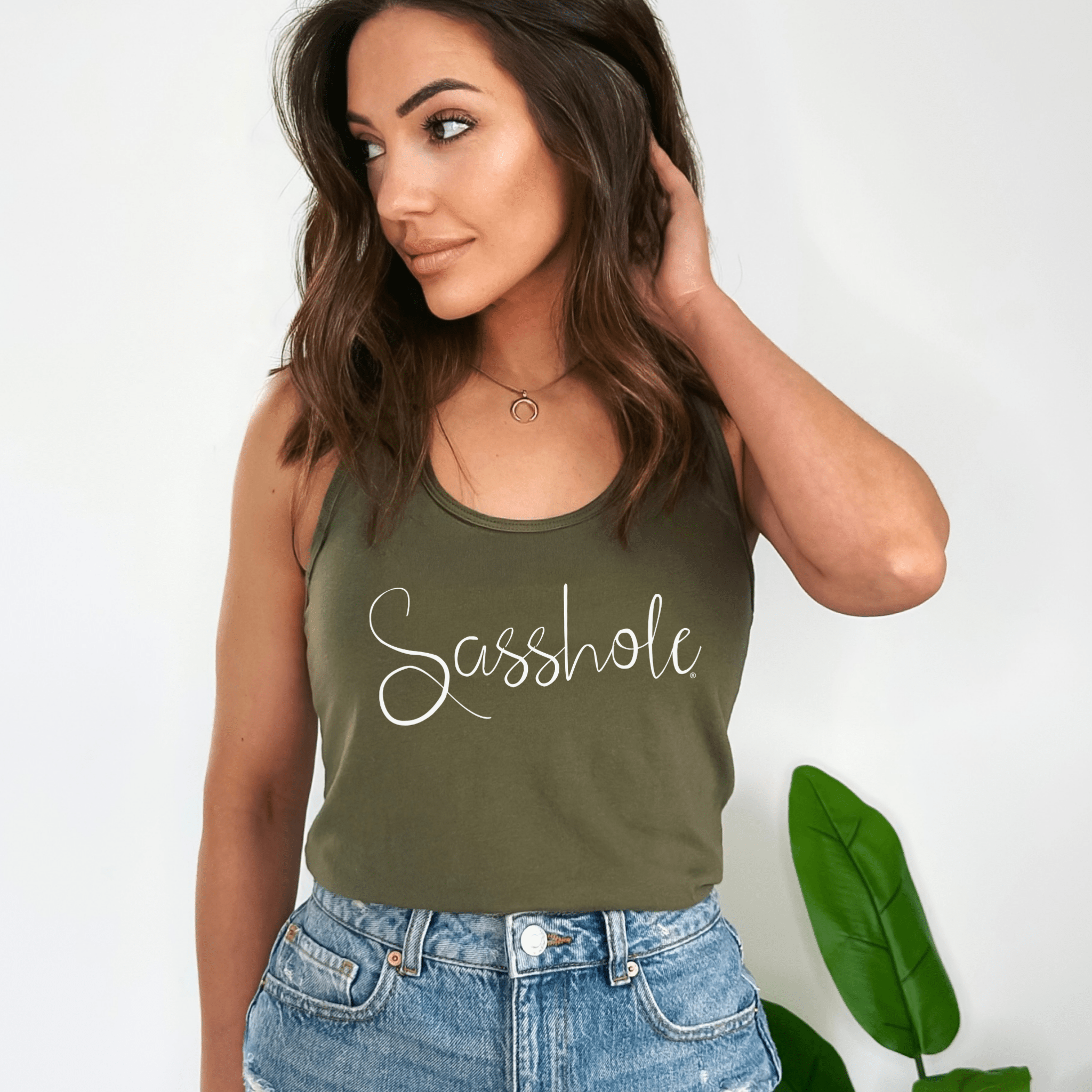 Image of Sasshole® Elegant Script Women's Tank Top - Sassy & Sophisticated - Funny Graphic Tee by Sasshole® Clothing