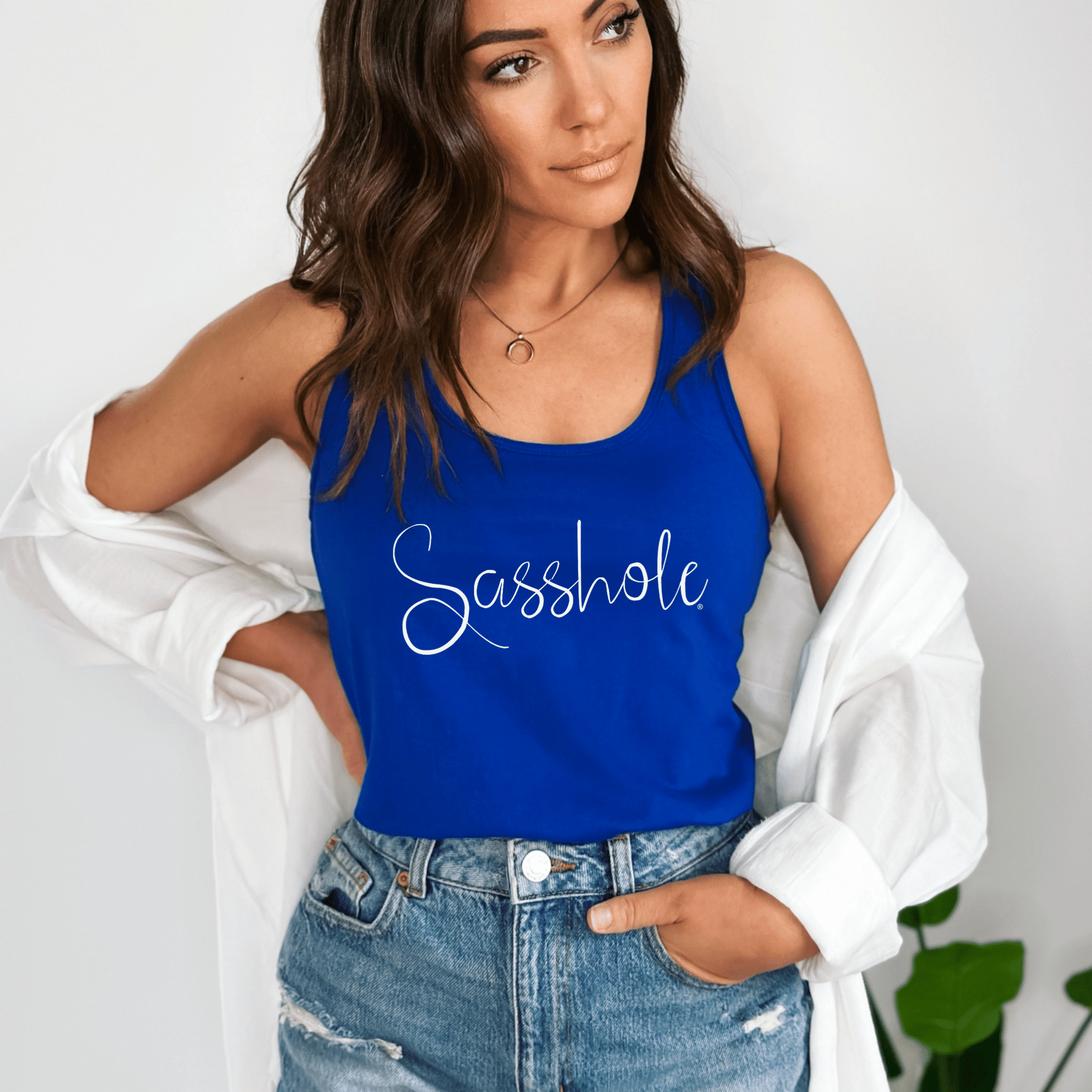 Sasshole® Elegant Script Women's Tank Top - Sassy & Sophisticated - Funny Graphic Tee by Sasshole® Clothing