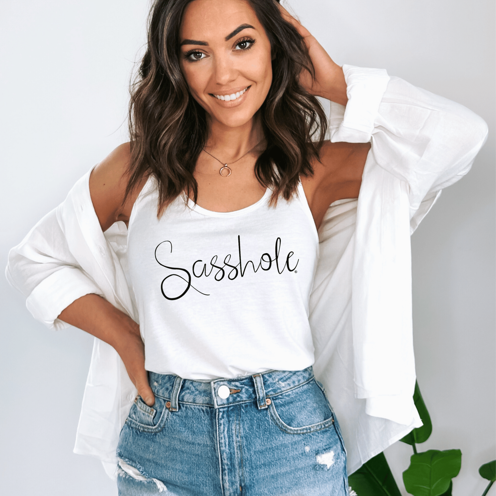 Sasshole® Elegant Script Women's Tank Top - Sassy & Sophisticated - Funny Graphic Tee by Sasshole® Clothing