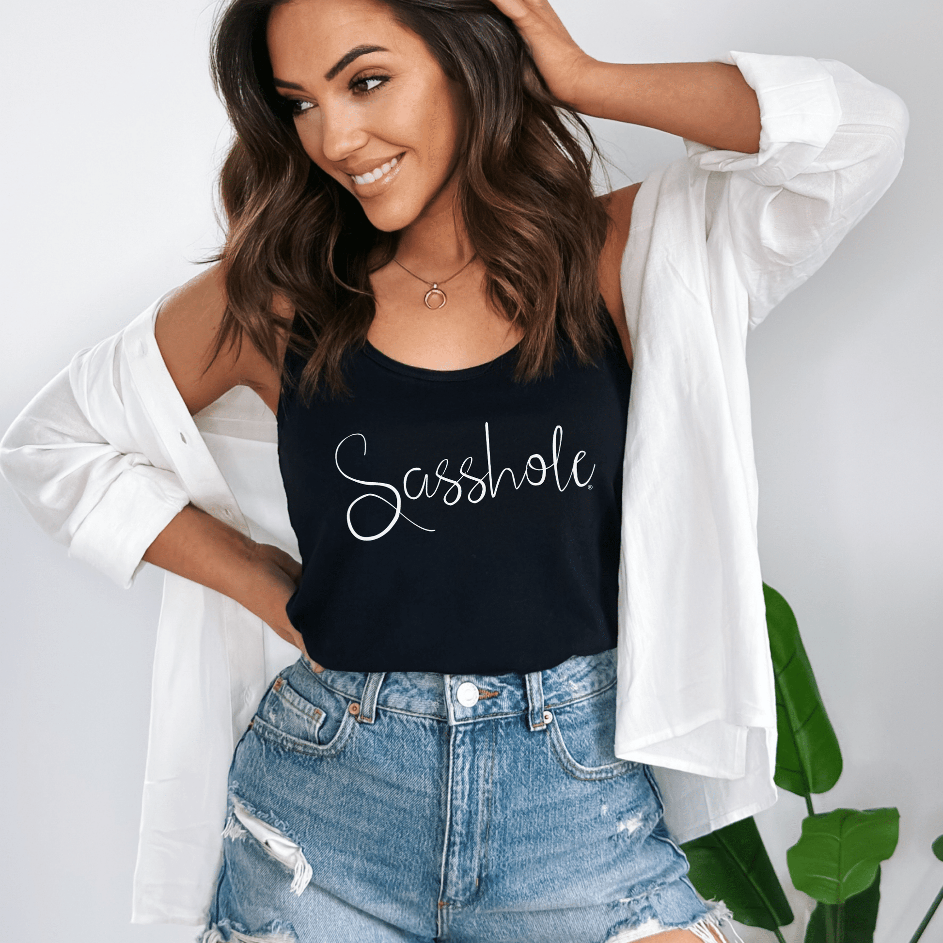 Sasshole® Elegant Script Women's Tank Top - Sassy & Sophisticated - Funny Graphic Tee by Sasshole® Clothing