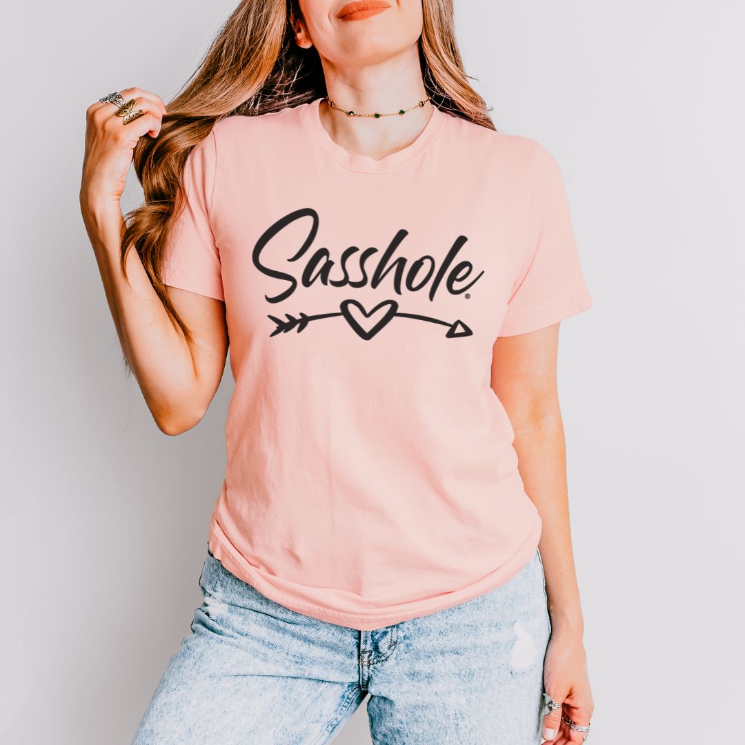 Image of Sasshole® Heart Arrow – Women’s Graphic Tee | Signature Sassy Shirt - Funny Graphic Tee by Sasshole® Clothing