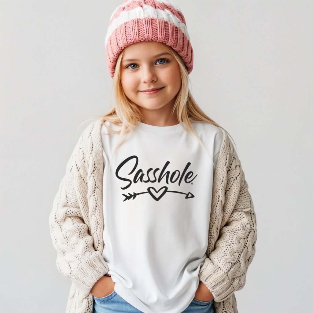 Image of Sasshole Heart & Arrow – Youth T-Shirt | Cute Sassy Graphic Tee | Sasshole® - Funny Graphic Tee by Sasshole® Clothing