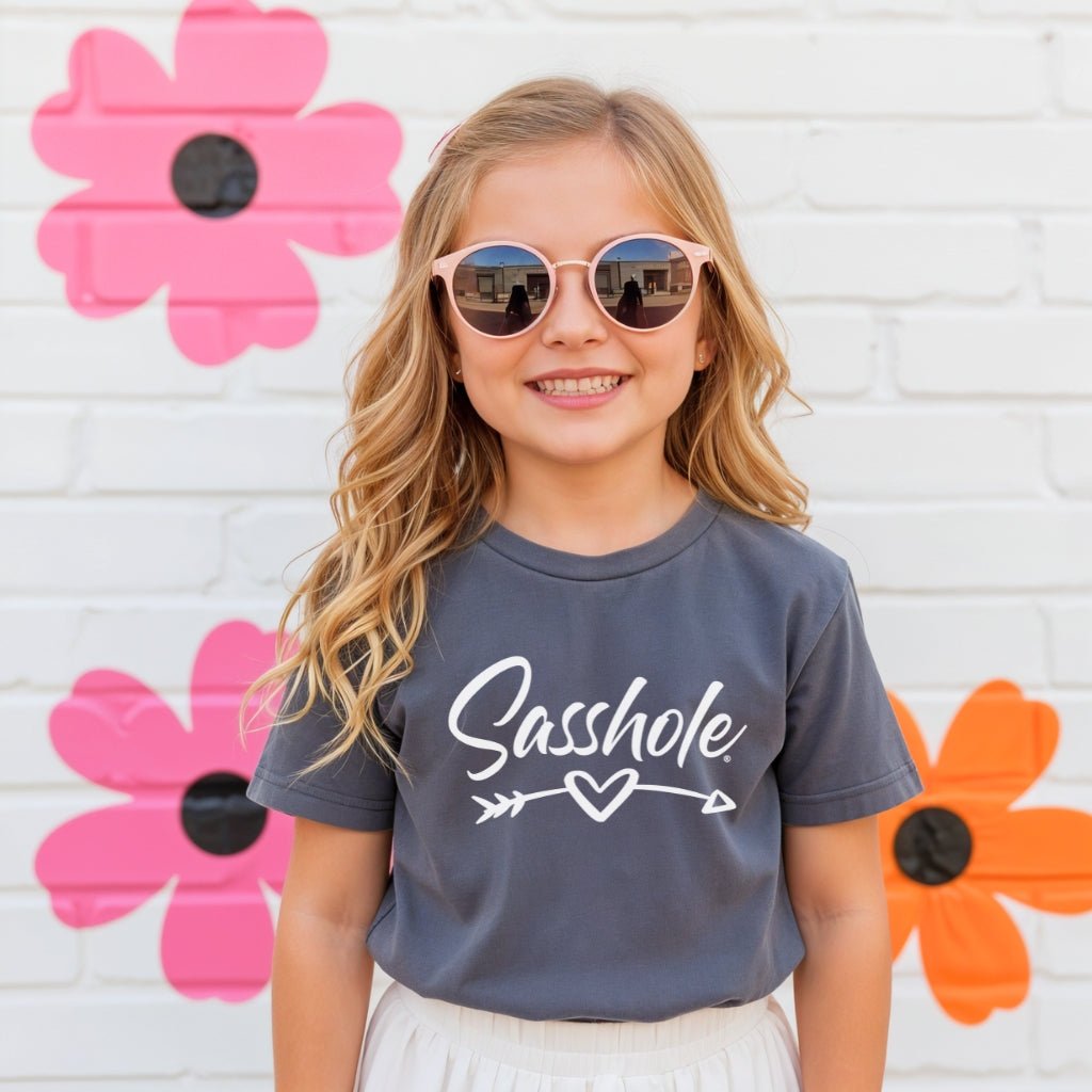 Image of Sasshole Heart & Arrow – Youth T-Shirt | Cute Sassy Graphic Tee | Sasshole® - Funny Graphic Tee by Sasshole® Clothing