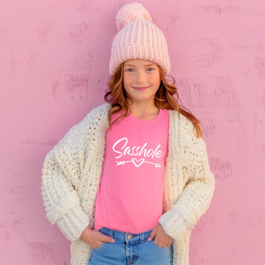 Sasshole Heart & Arrow – Youth T-Shirt | Cute Sassy Graphic Tee | Sasshole® - Funny Graphic Tee by Sasshole® Clothing