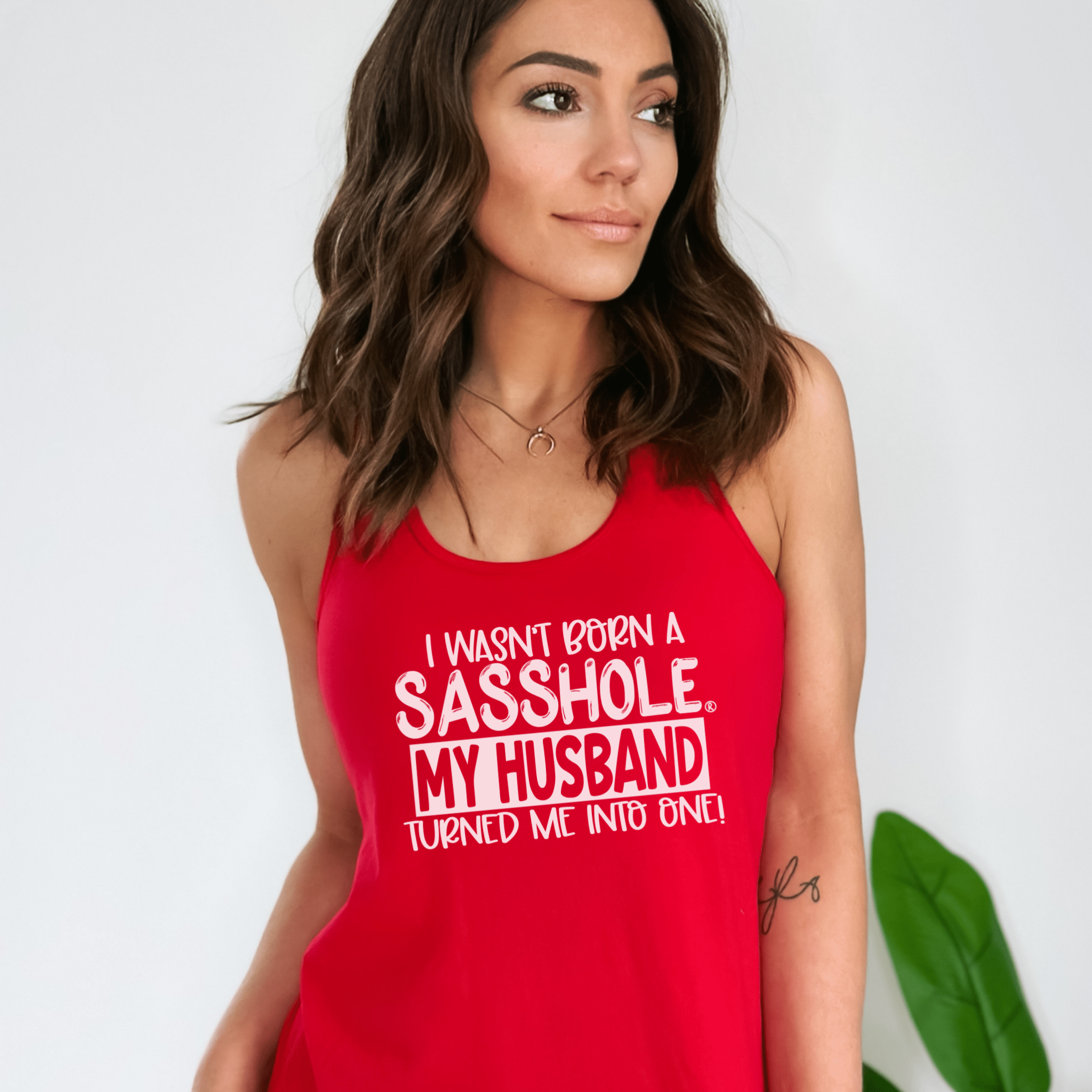 Image of Sasshole® Husband - Inspired Women's Tank Top – For the Witty Wife - Funny Graphic Tee by Sasshole® Clothing