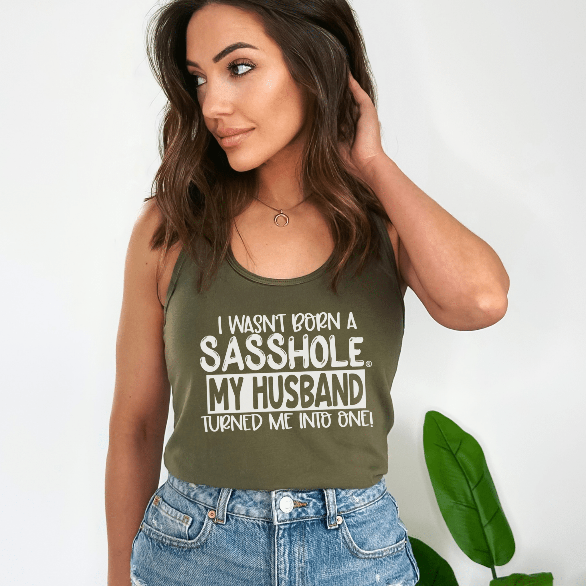 Image of Sasshole® Husband - Inspired Women's Tank Top – For the Witty Wife - Funny Graphic Tee by Sasshole® Clothing