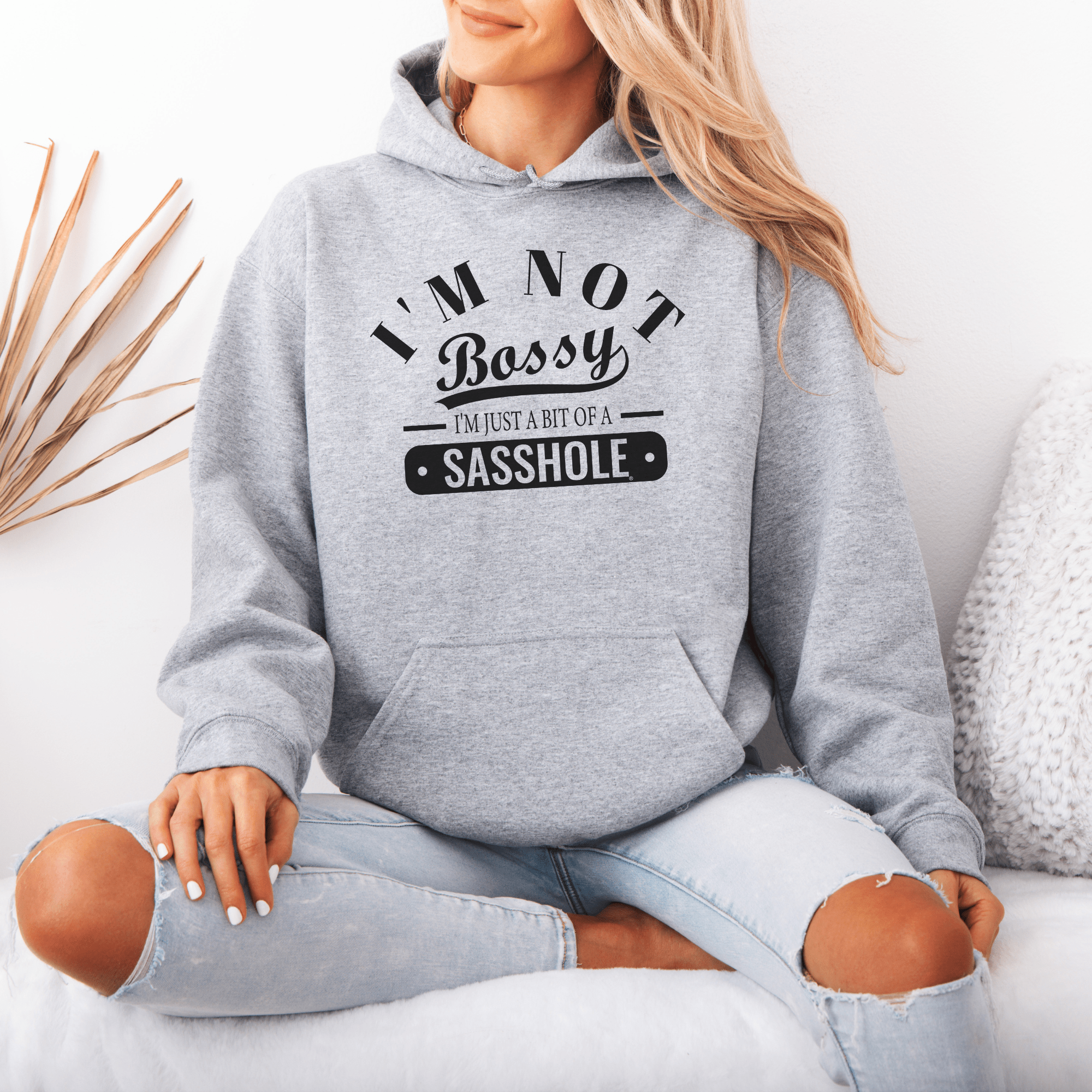 Image of Sasshole® in Charge: Not Bossy, Just Honest Women's Hoodie - Funny Graphic Tee by Sasshole® Clothing