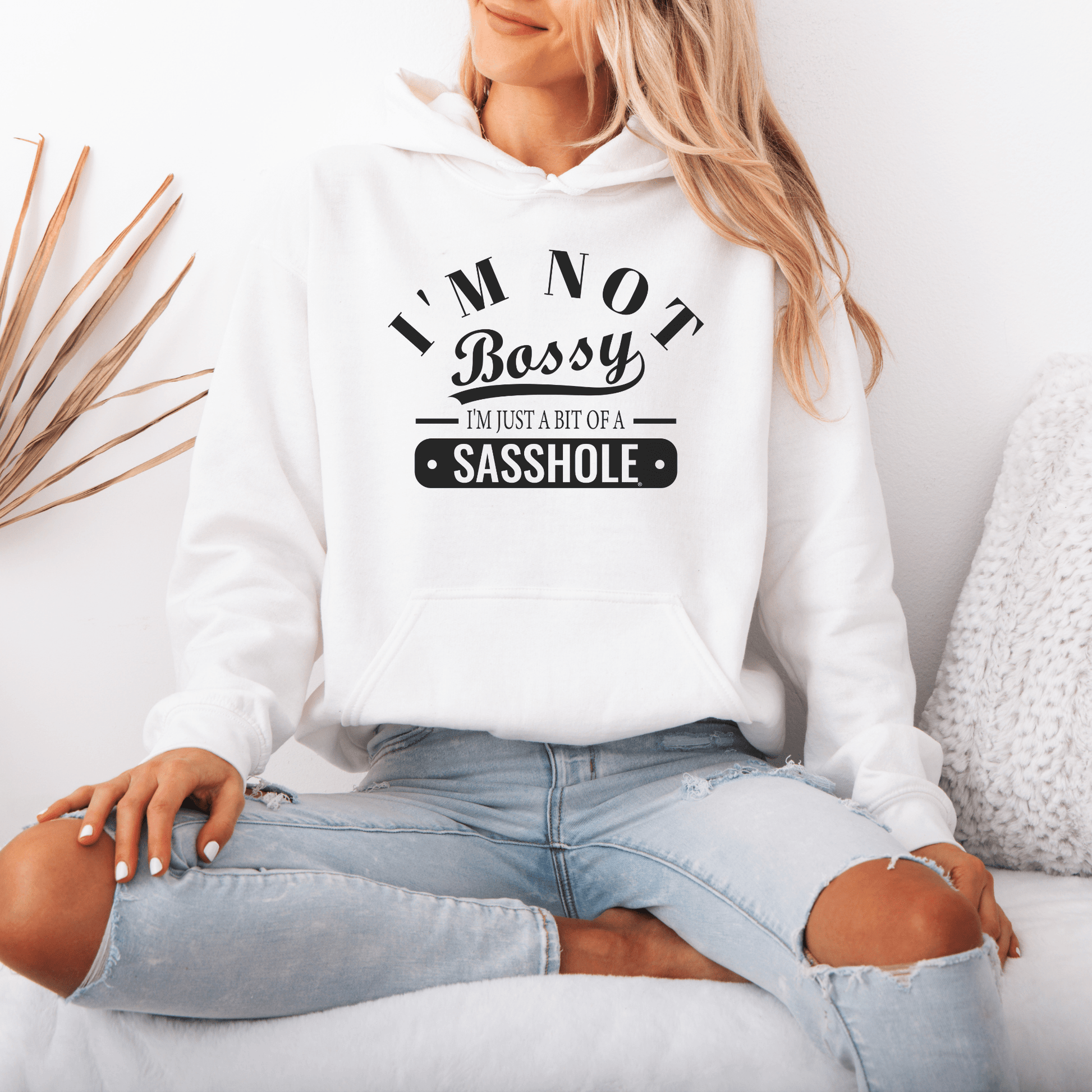 Sasshole® in Charge: Not Bossy, Just Honest Women's Hoodie - Funny Graphic Tee by Sasshole® Clothing
