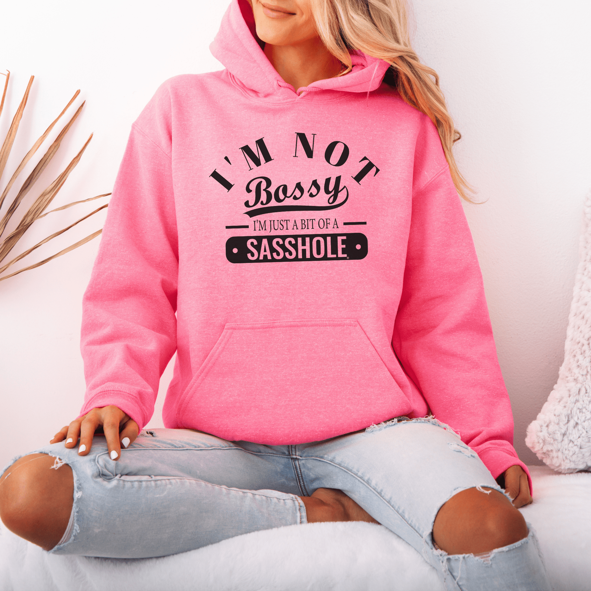 Sasshole® in Charge: Not Bossy, Just Honest Women's Hoodie - Funny Graphic Tee by Sasshole® Clothing