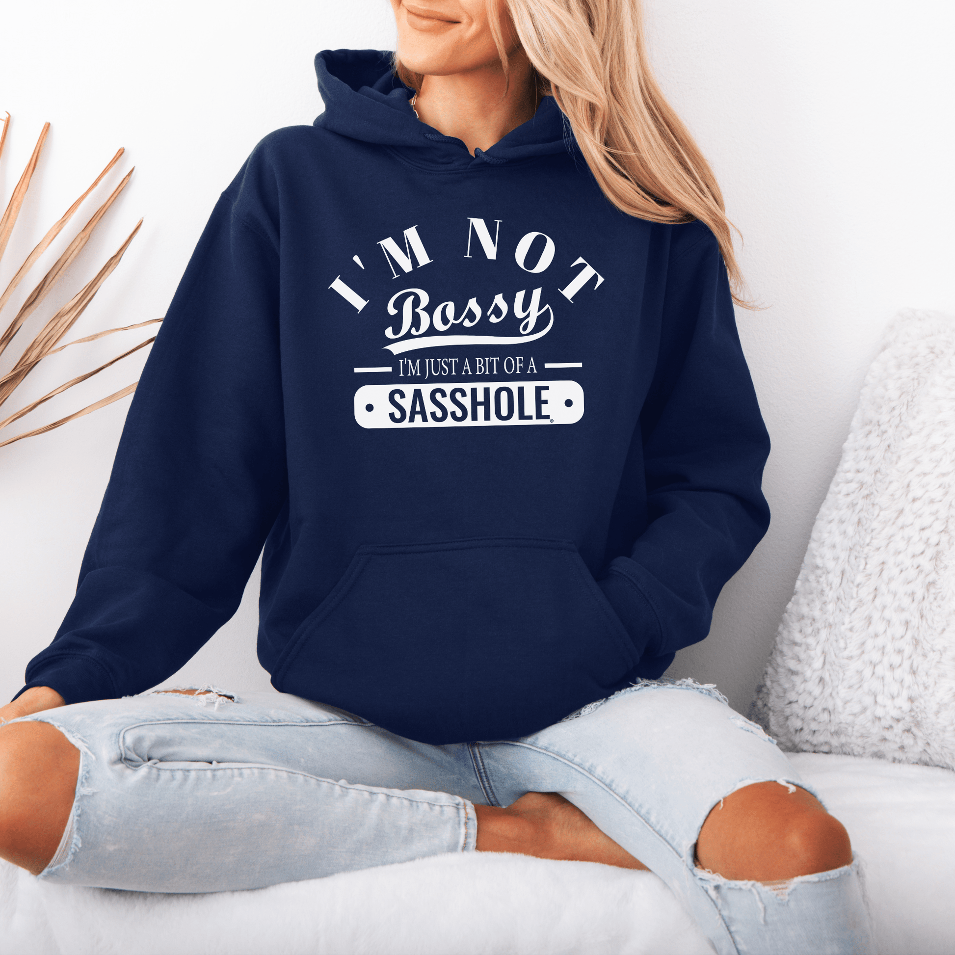 Sasshole® in Charge: Not Bossy, Just Honest Women's Hoodie - Funny Graphic Tee by Sasshole® Clothing