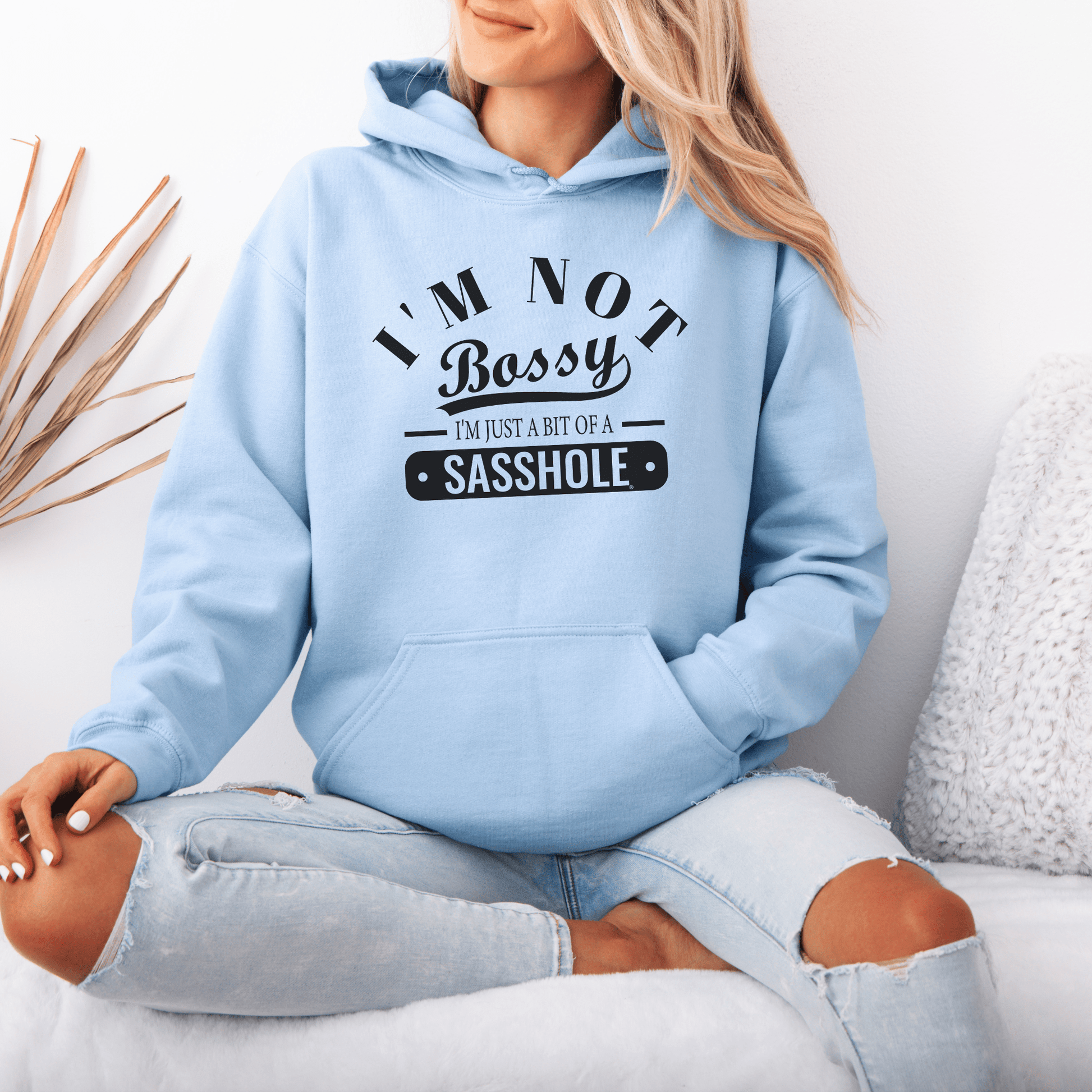 Sasshole® in Charge: Not Bossy, Just Honest Women's Hoodie - Funny Graphic Tee by Sasshole® Clothing