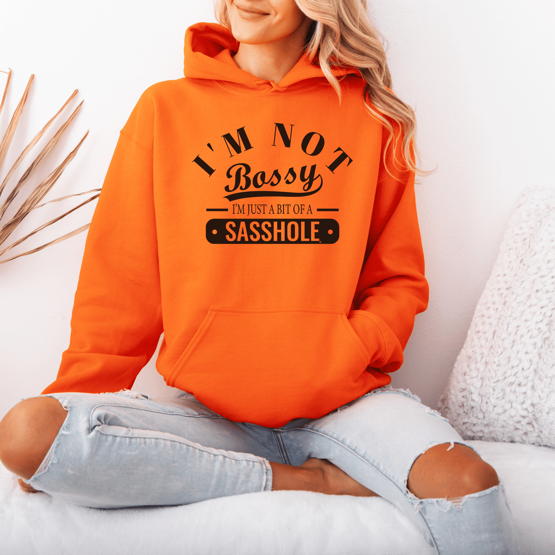 Sasshole® in Charge: Not Bossy, Just Honest Women's Hoodie - Funny Graphic Tee by Sasshole® Clothing