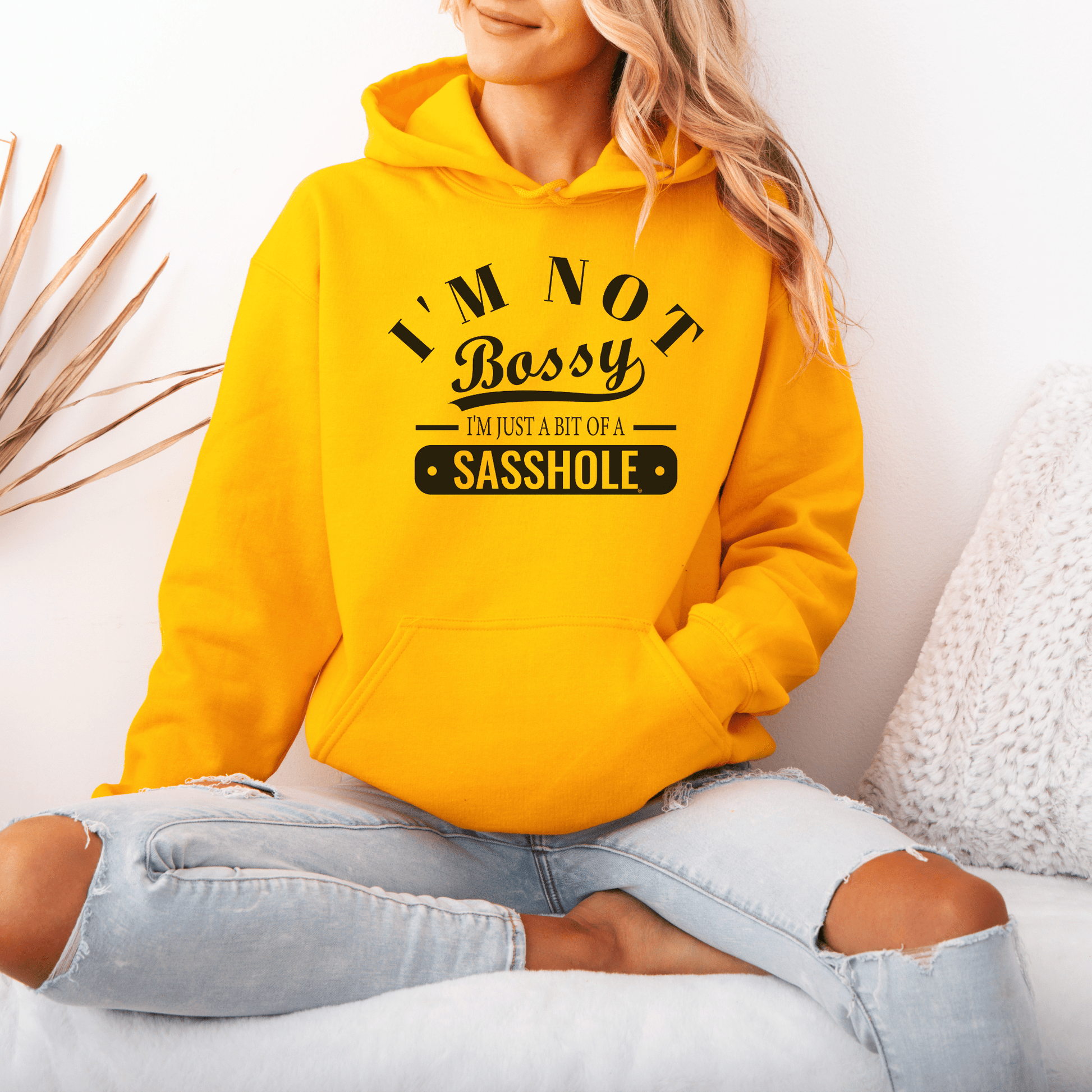 Sasshole® in Charge: Not Bossy, Just Honest Women's Hoodie - Funny Graphic Tee by Sasshole® Clothing