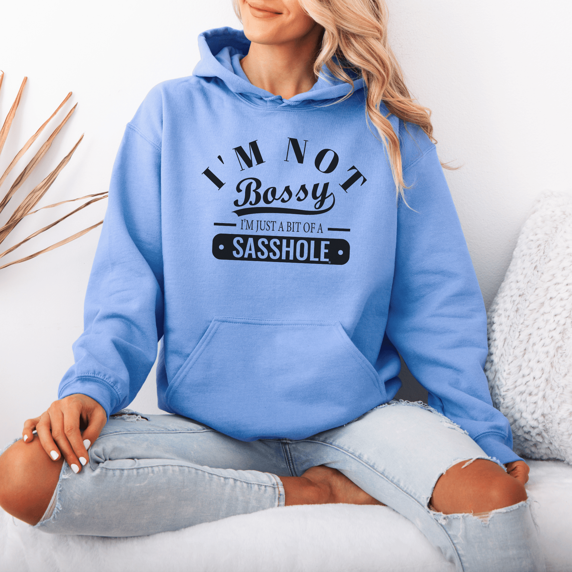Sasshole® in Charge: Not Bossy, Just Honest Women's Hoodie - Funny Graphic Tee by Sasshole® Clothing