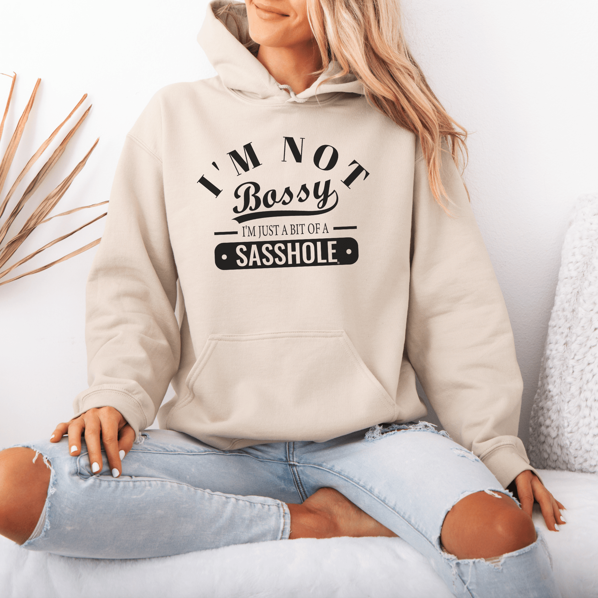 Sasshole® in Charge: Not Bossy, Just Honest Women's Hoodie - Funny Graphic Tee by Sasshole® Clothing