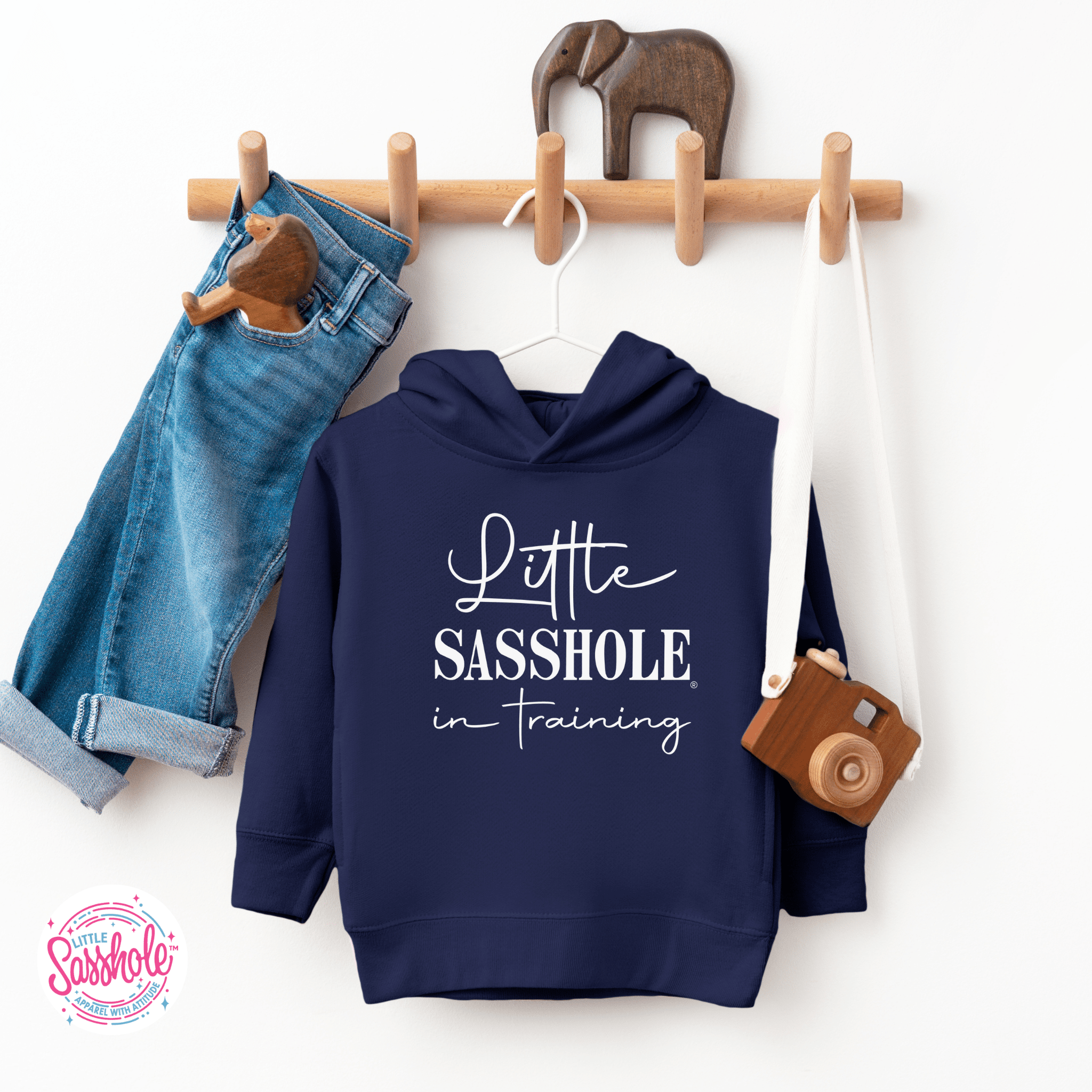 Image of Sasshole in Training – Toddler Hoodie | Cute Sassy Graphic Top | Little Sasshole™ - Funny Graphic Tee by Sasshole® Clothing