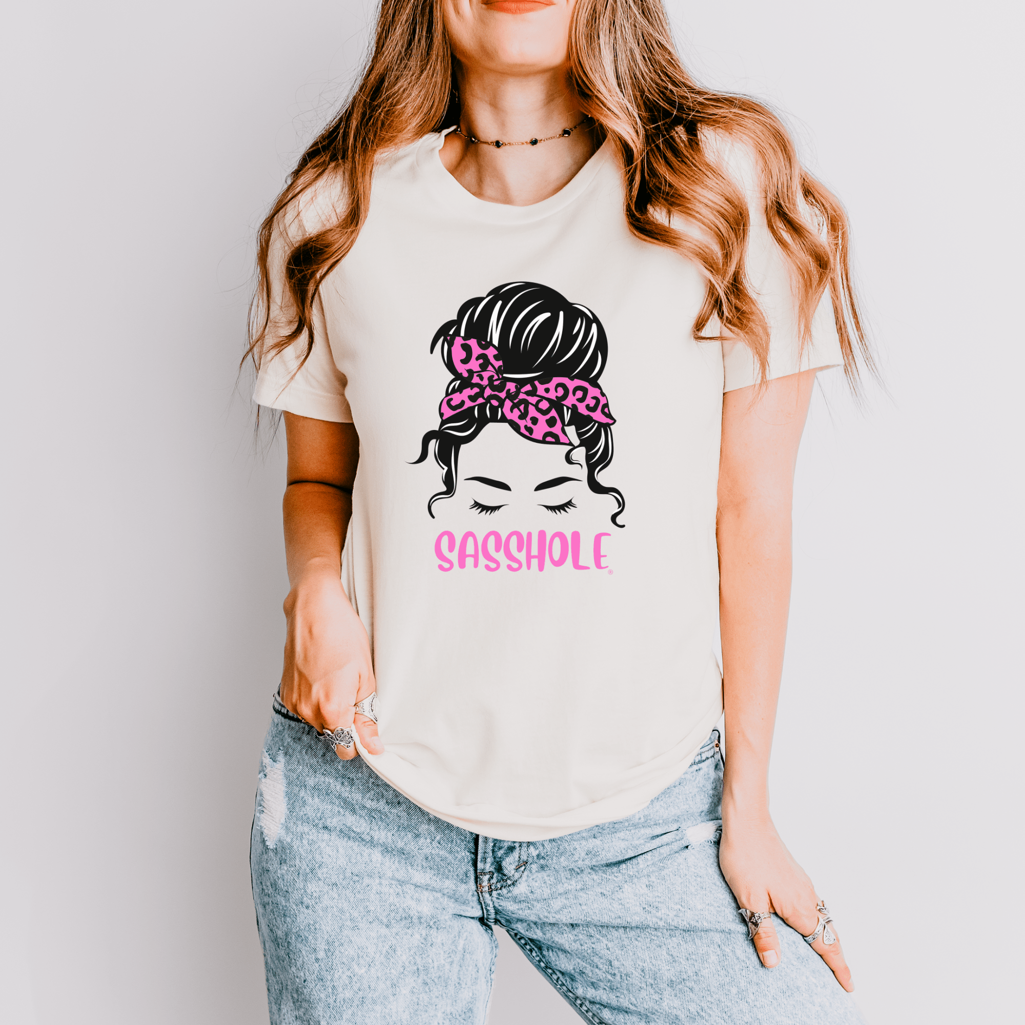 Sasshole® Leopard Bandana T-Shirt - Bold, Chic, and Sassy Style - Funny Graphic Tee by Sasshole® Clothing