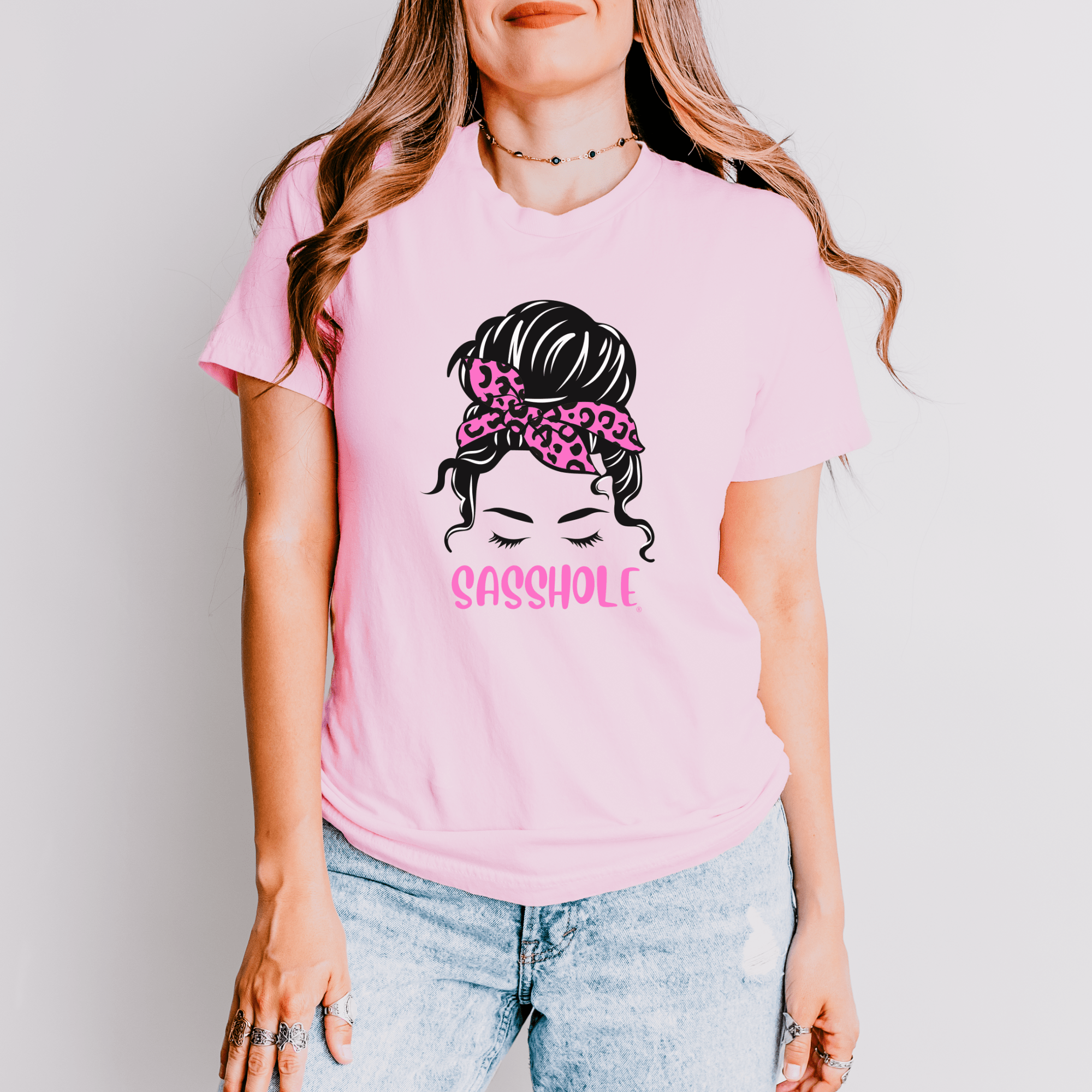 Image of Sasshole® Leopard Bandana T-Shirt - Bold, Chic, and Sassy Style - Funny Graphic Tee by Sasshole® Clothing
