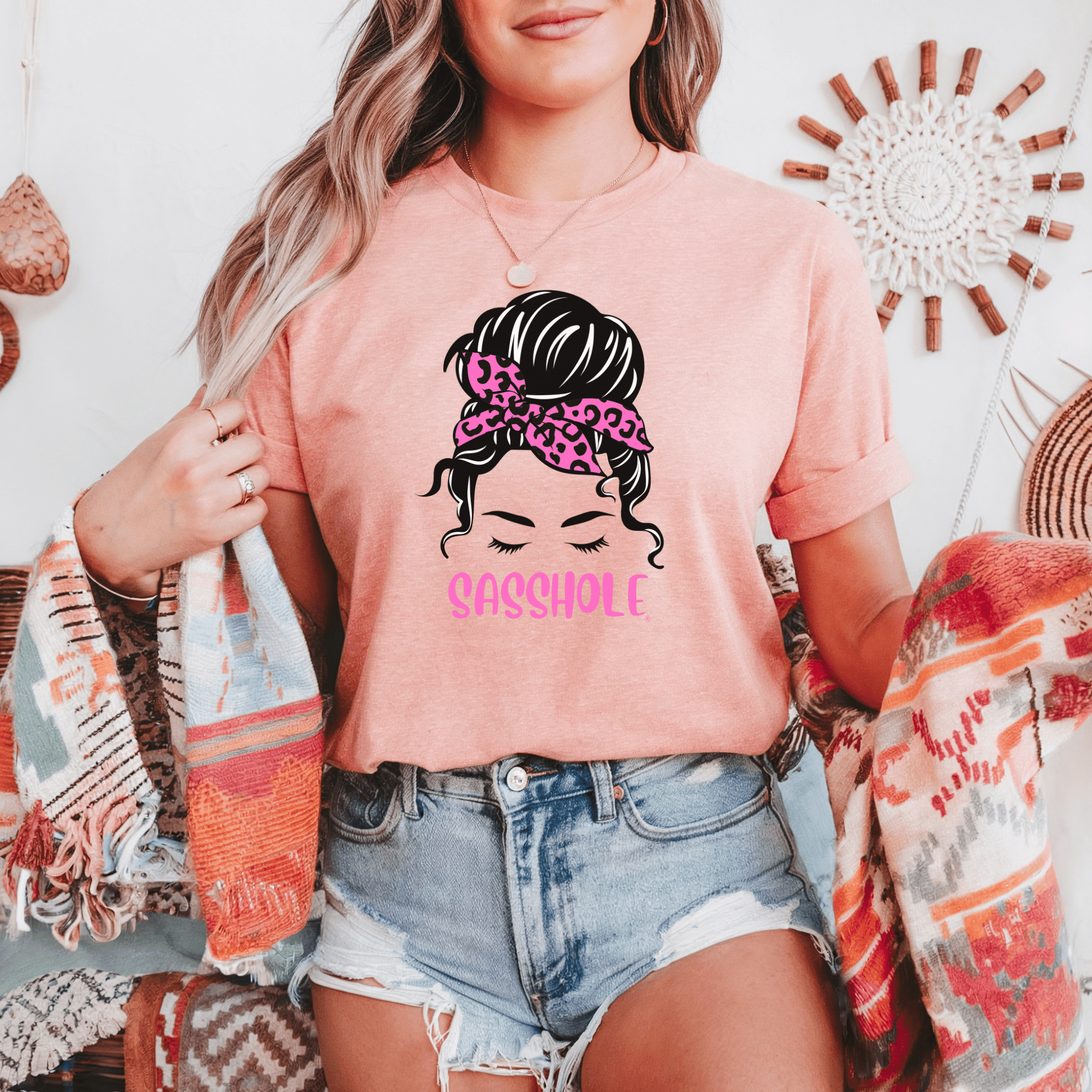 Image of Sasshole® Leopard Bandana T-Shirt - Bold, Chic, and Sassy Style - Funny Graphic Tee by Sasshole® Clothing