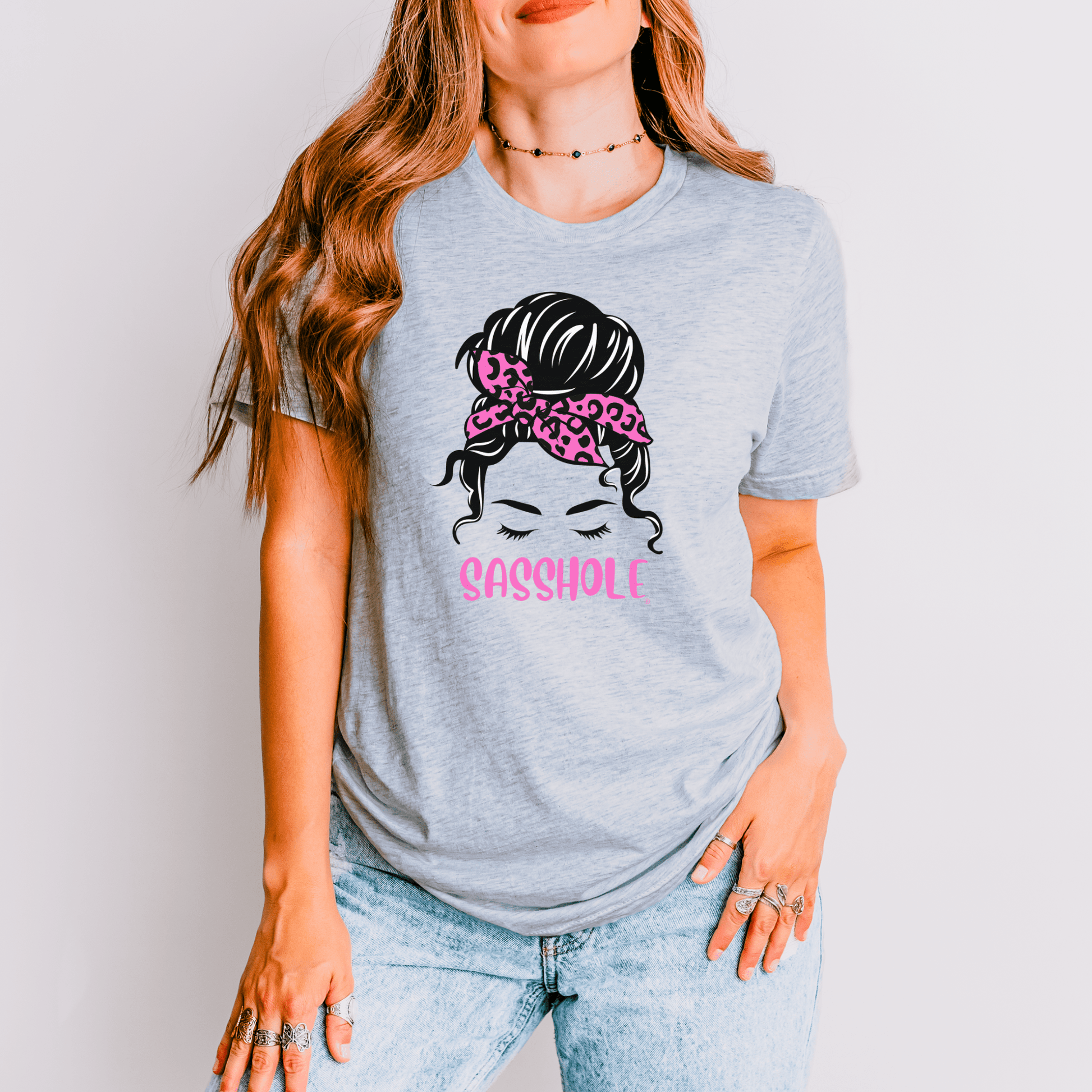 Sasshole® Leopard Bandana T-Shirt - Bold, Chic, and Sassy Style - Funny Graphic Tee by Sasshole® Clothing