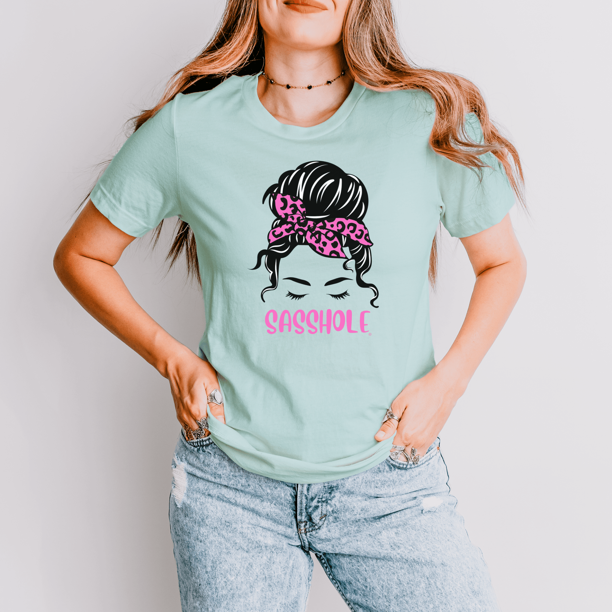 Sasshole® Leopard Bandana T-Shirt - Bold, Chic, and Sassy Style - Funny Graphic Tee by Sasshole® Clothing