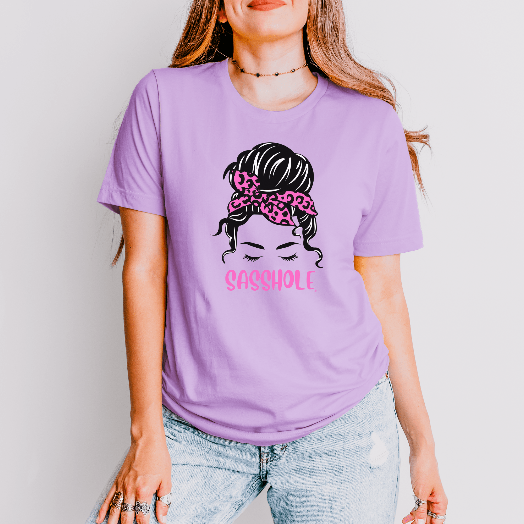 Image of Sasshole® Leopard Bandana T-Shirt - Bold, Chic, and Sassy Style - Funny Graphic Tee by Sasshole® Clothing