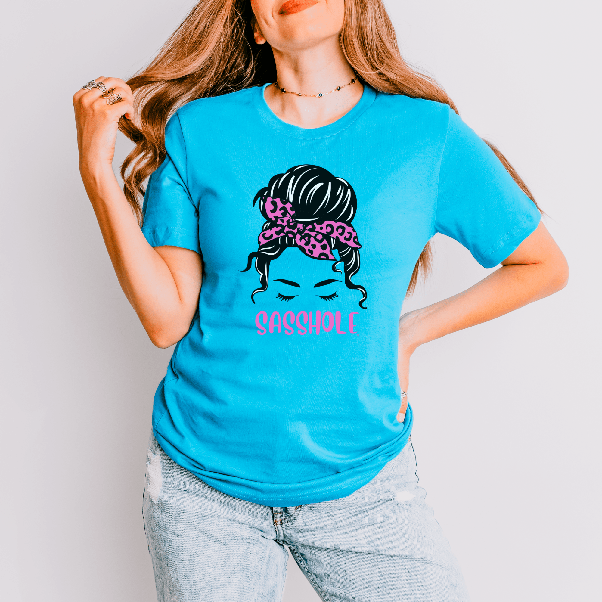 Sasshole® Leopard Bandana T-Shirt - Bold, Chic, and Sassy Style - Funny Graphic Tee by Sasshole® Clothing