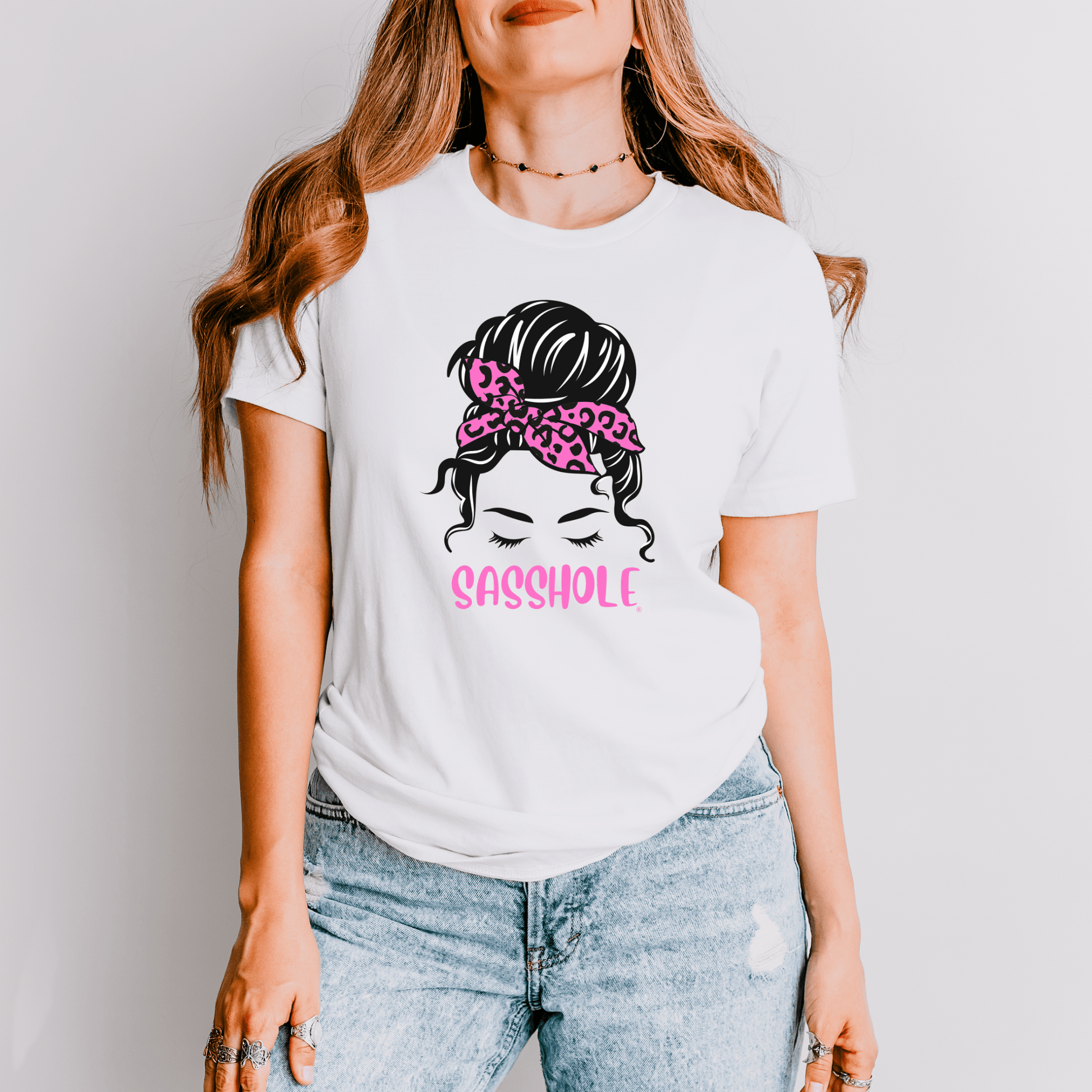 Sasshole® Leopard Bandana T-Shirt - Bold, Chic, and Sassy Style - Funny Graphic Tee by Sasshole® Clothing