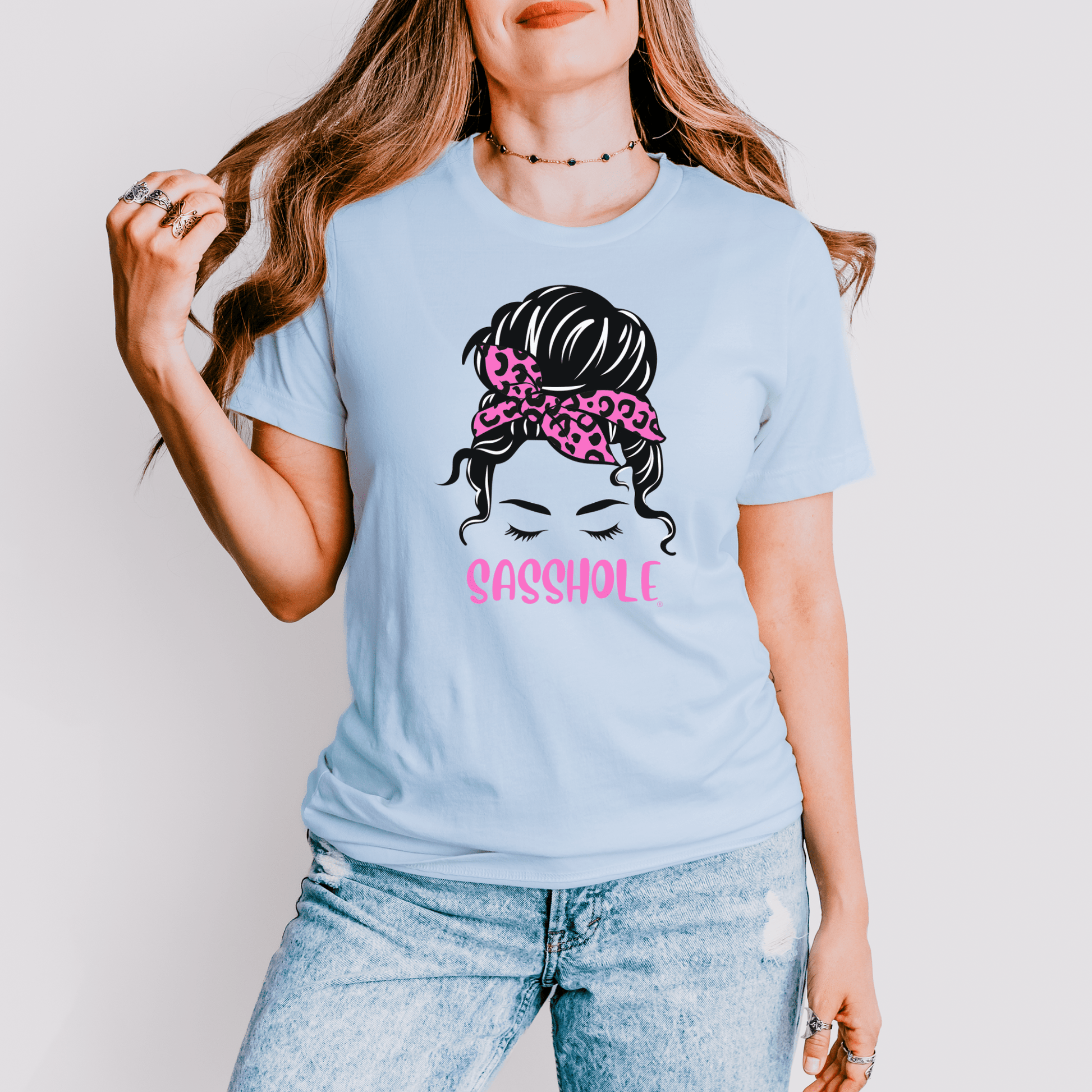Sasshole® Leopard Bandana T-Shirt - Bold, Chic, and Sassy Style - Funny Graphic Tee by Sasshole® Clothing