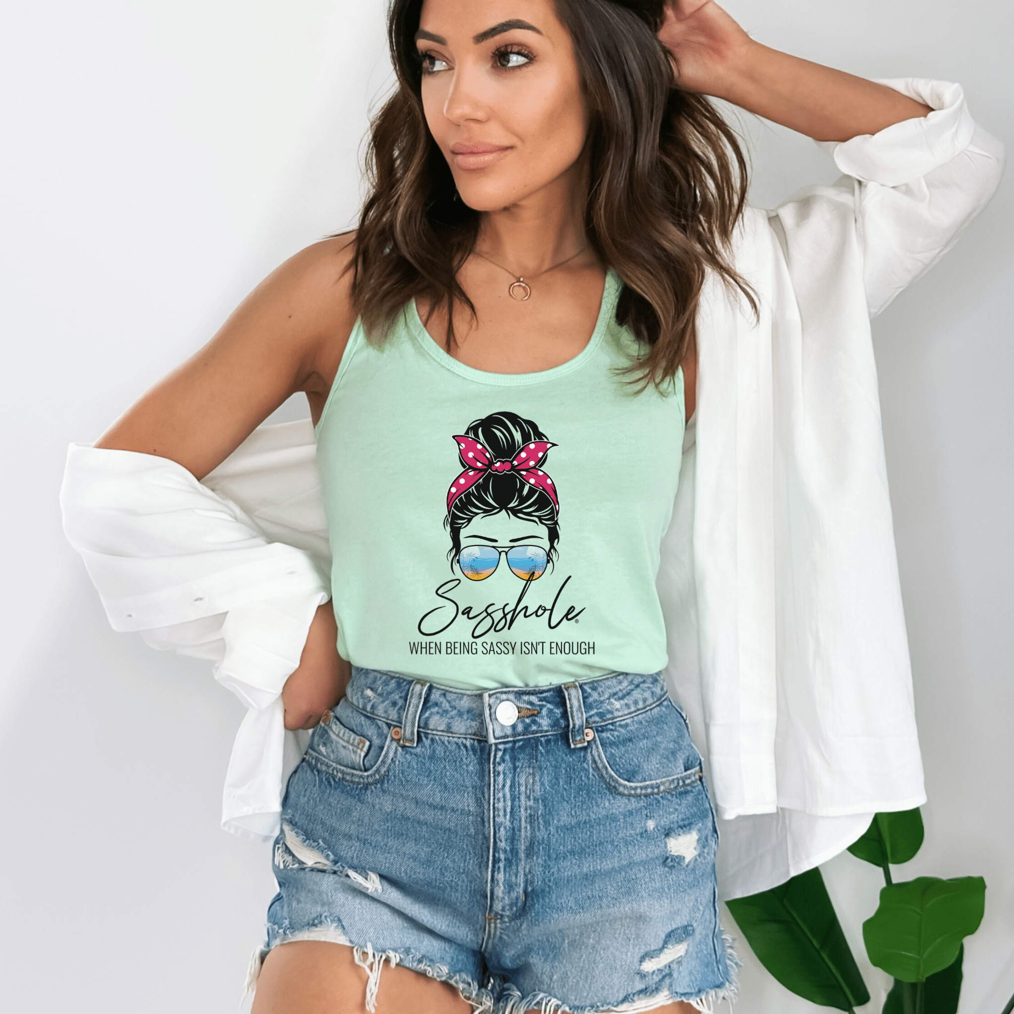 Image of Sasshole® Retro Chic Women's Tank Top - When Being Sassy Isn't Enough - Funny Graphic Tee by Sasshole® Clothing