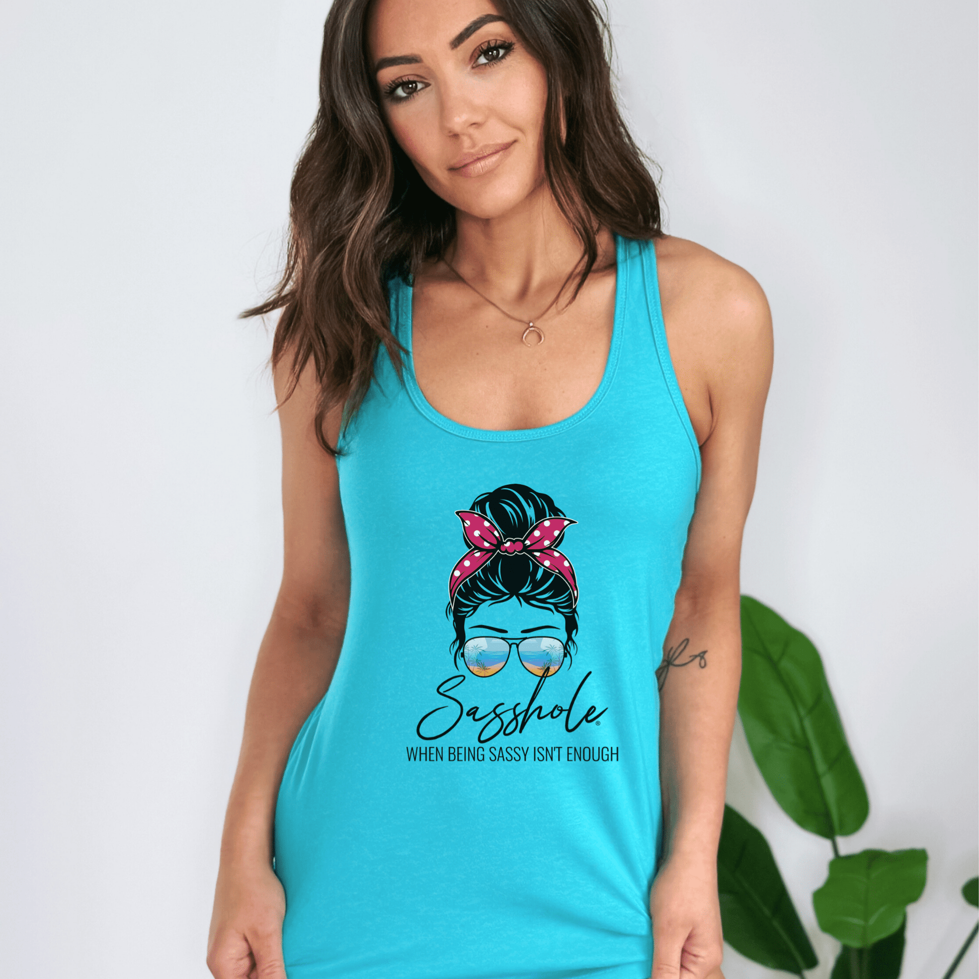 Sasshole® Retro Chic Women's Tank Top - When Being Sassy Isn't Enough - Funny Graphic Tee by Sasshole® Clothing
