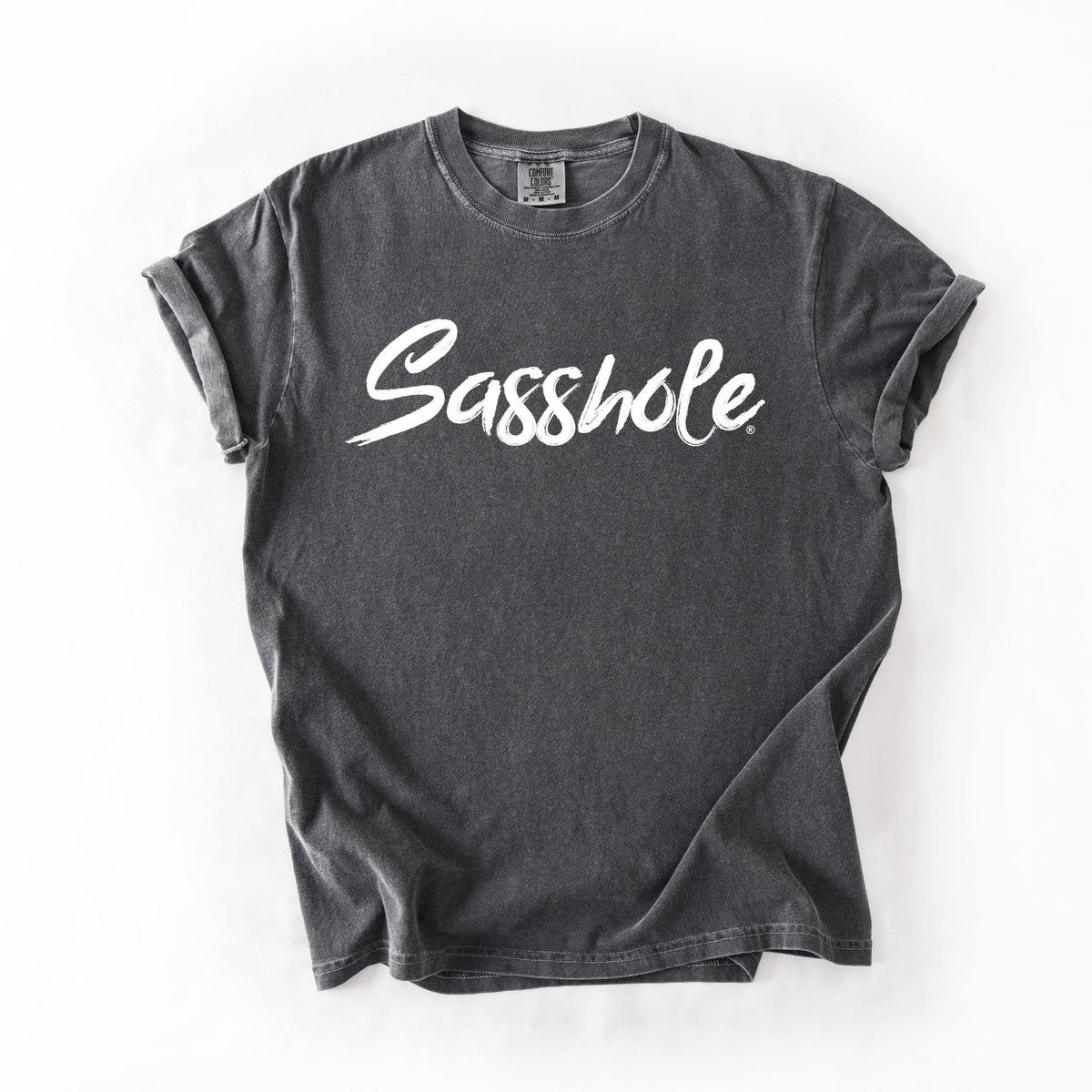 Sasshole® Script Logo Tee – Women’s Graphic Shirt | Relaxed Fit Comfort Colors® - Funny Graphic Tee by Sasshole® Clothing