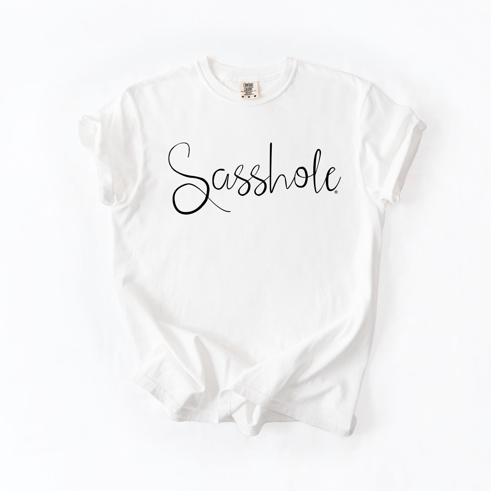 Image of Sasshole® Script T-Shirt – Sassy, Stylish, and Bold Women's Graphic Tee – Comfort Fit Statement Shirt - Funny Graphic Tee by Sasshole® Clothing