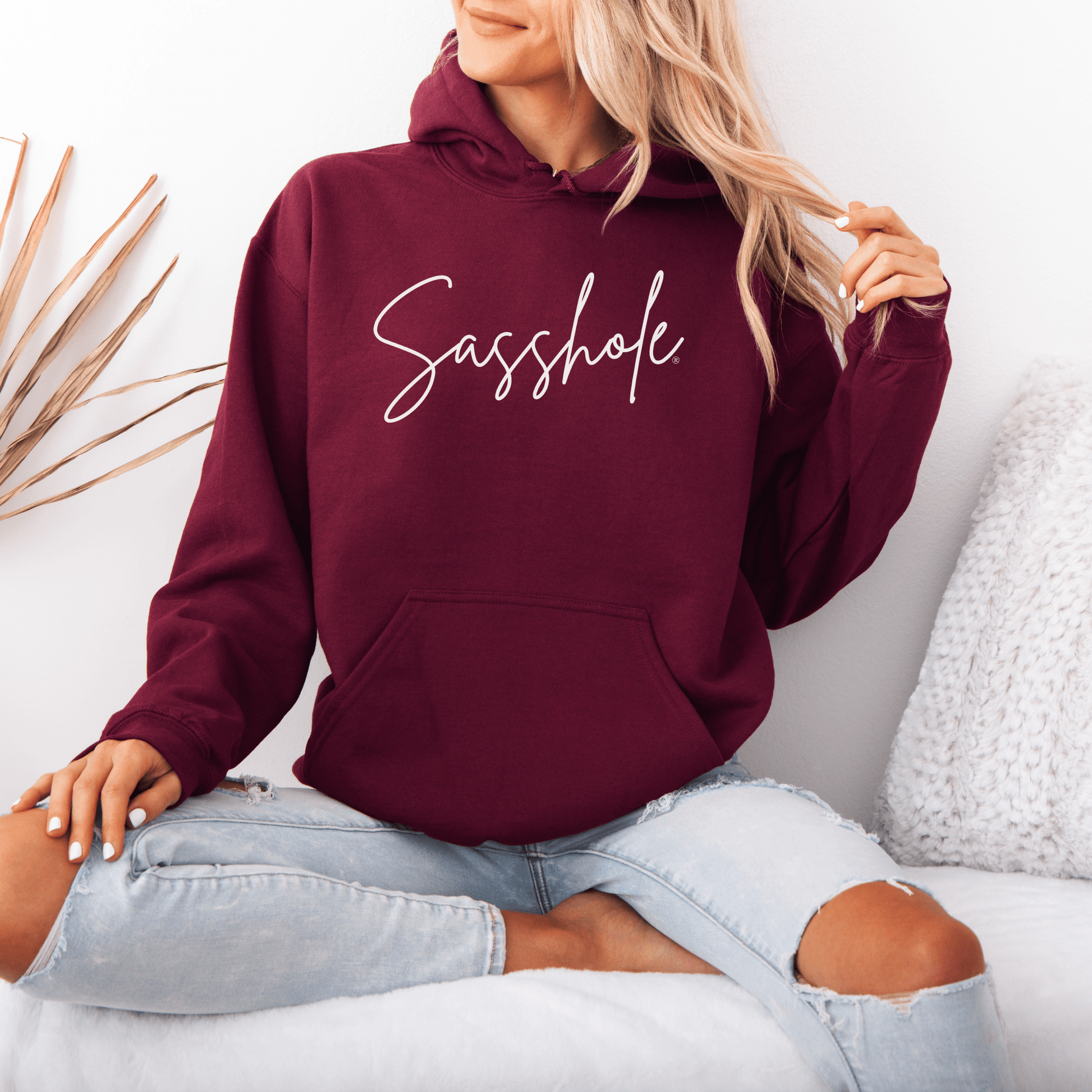 Sasshole® Signature Hoodie: Chic Coziness Redefined - Funny Graphic Tee by Sasshole® Clothing