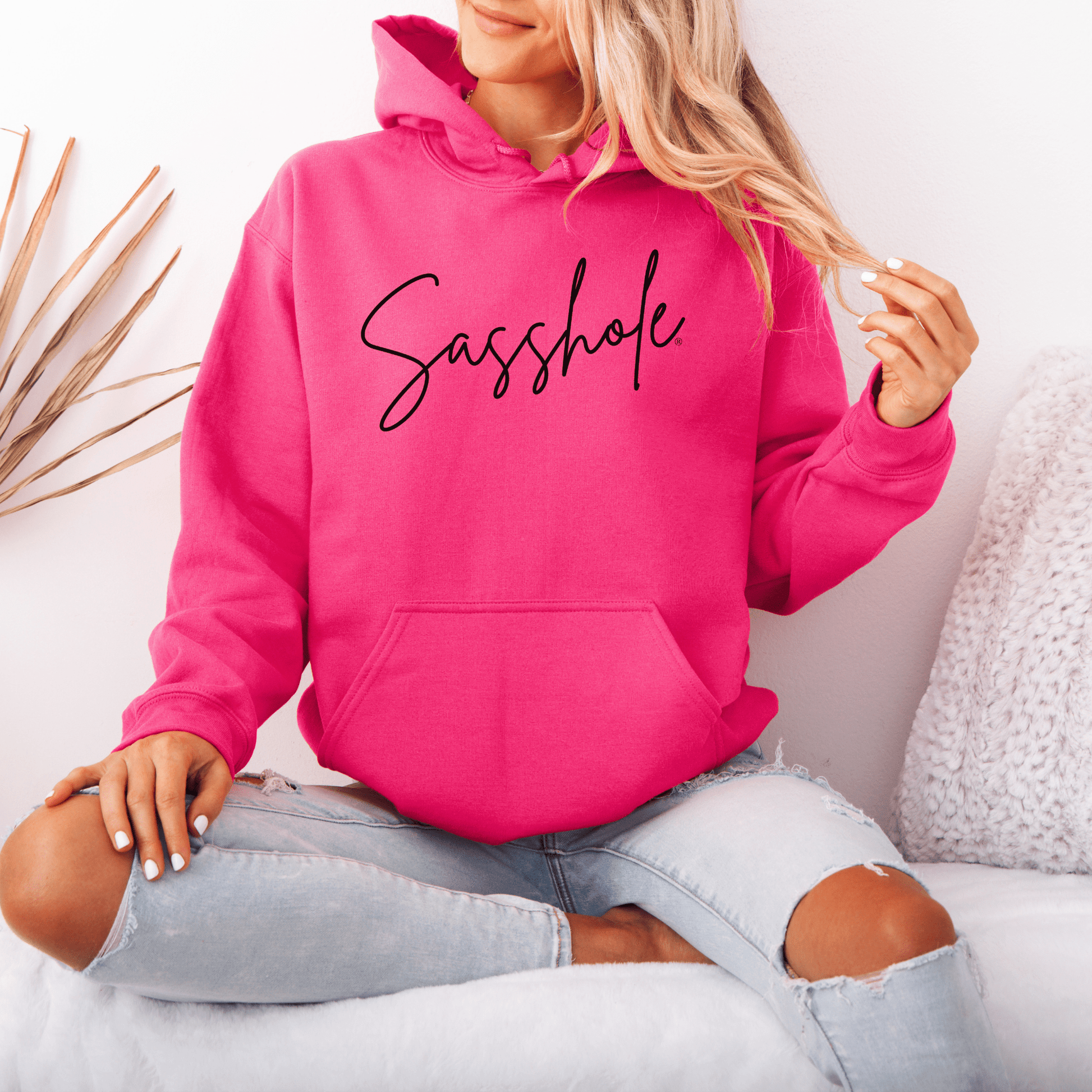 Sasshole® Signature Hoodie: Chic Coziness Redefined - Funny Graphic Tee by Sasshole® Clothing