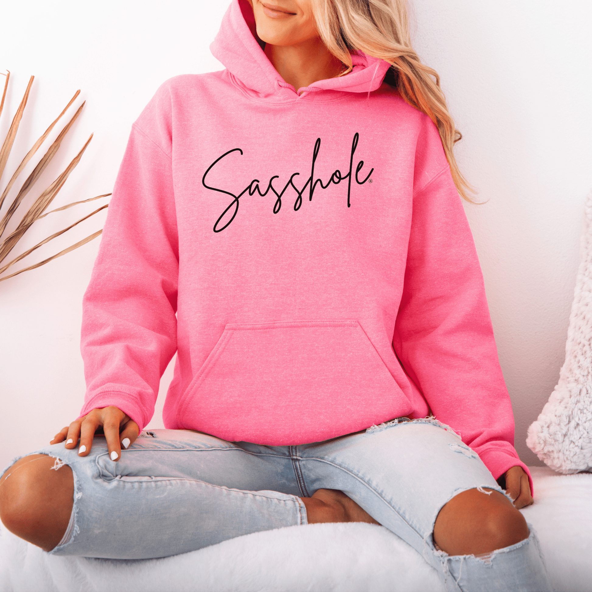 Sasshole® Signature Hoodie: Chic Coziness Redefined - Funny Graphic Tee by Sasshole® Clothing