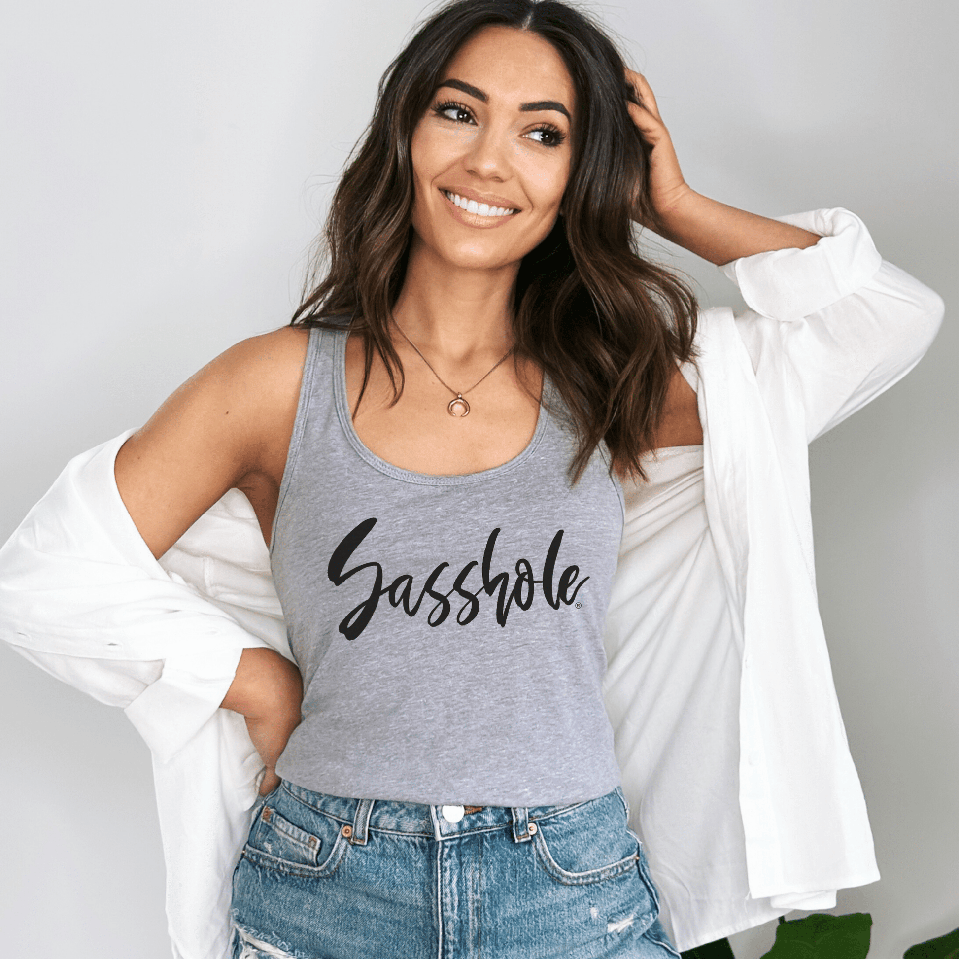 Sasshole® Signature Women's Tank Top - Boldly Simple, Simply Bold - Funny Graphic Tee by Sasshole® Clothing