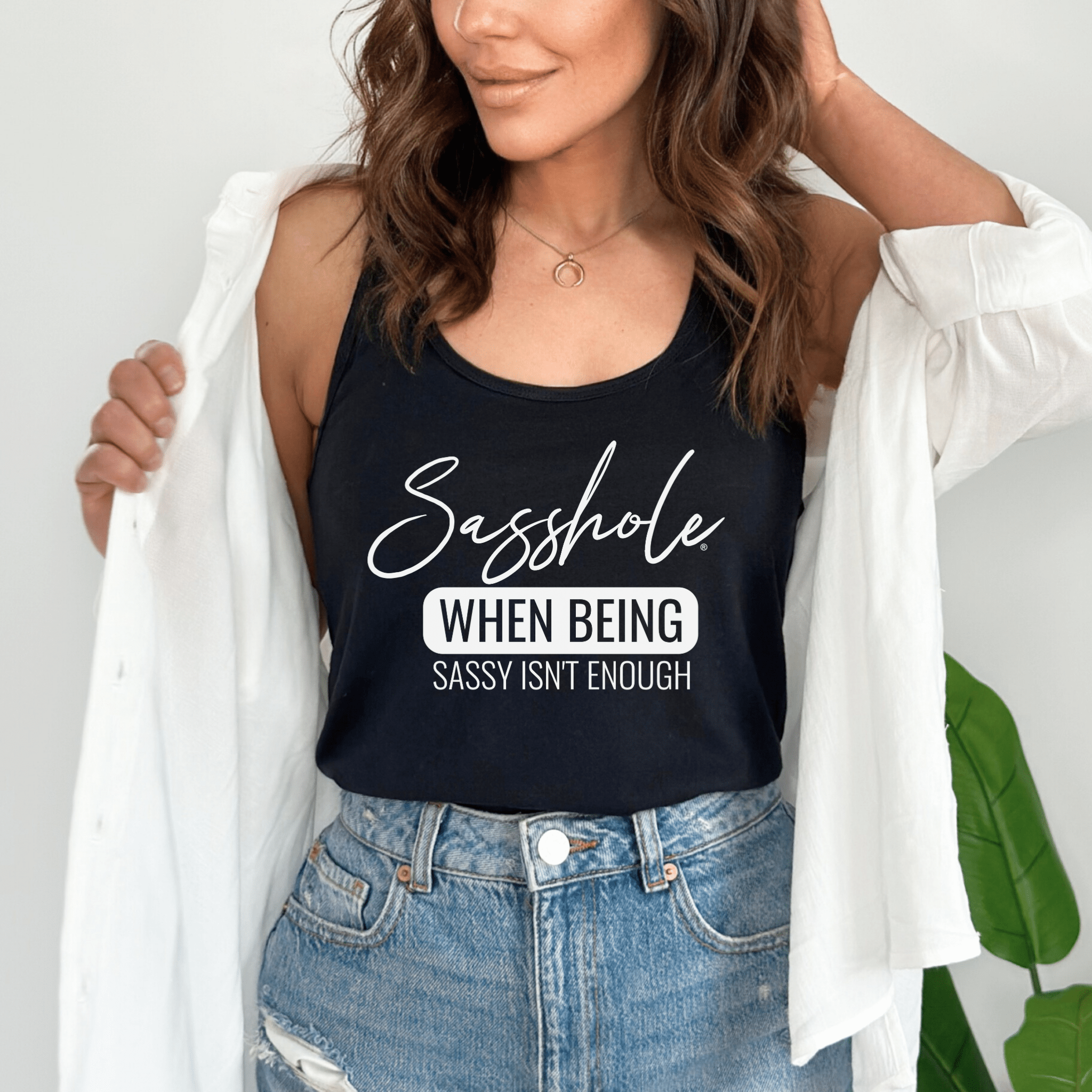 Image of Sasshole® Women's Tank Top - When Being Sassy Isn’t Enough - Funny Graphic Tee by Sasshole® Clothing