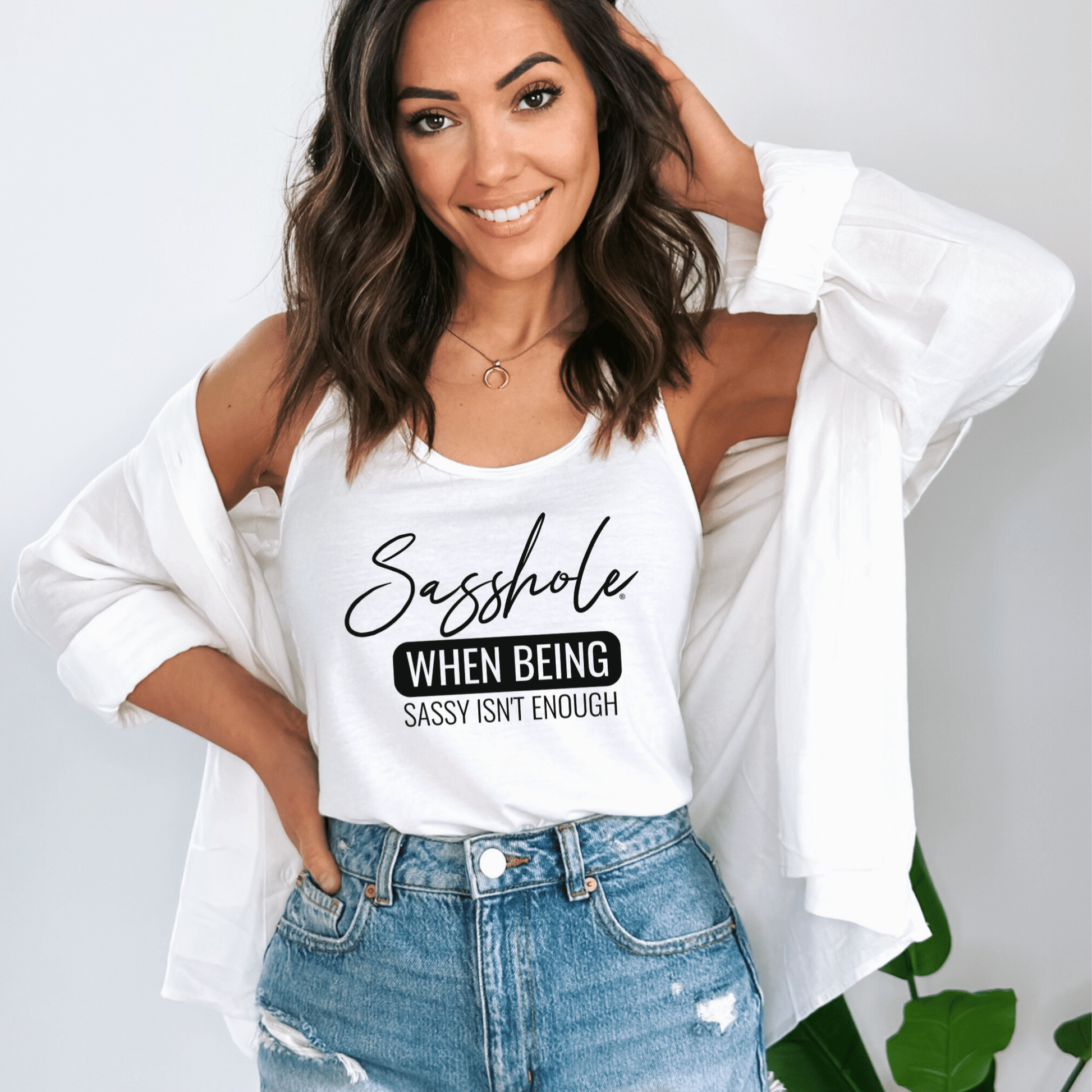 Sasshole® Women's Tank Top - When Being Sassy Isn’t Enough - Funny Graphic Tee by Sasshole® Clothing