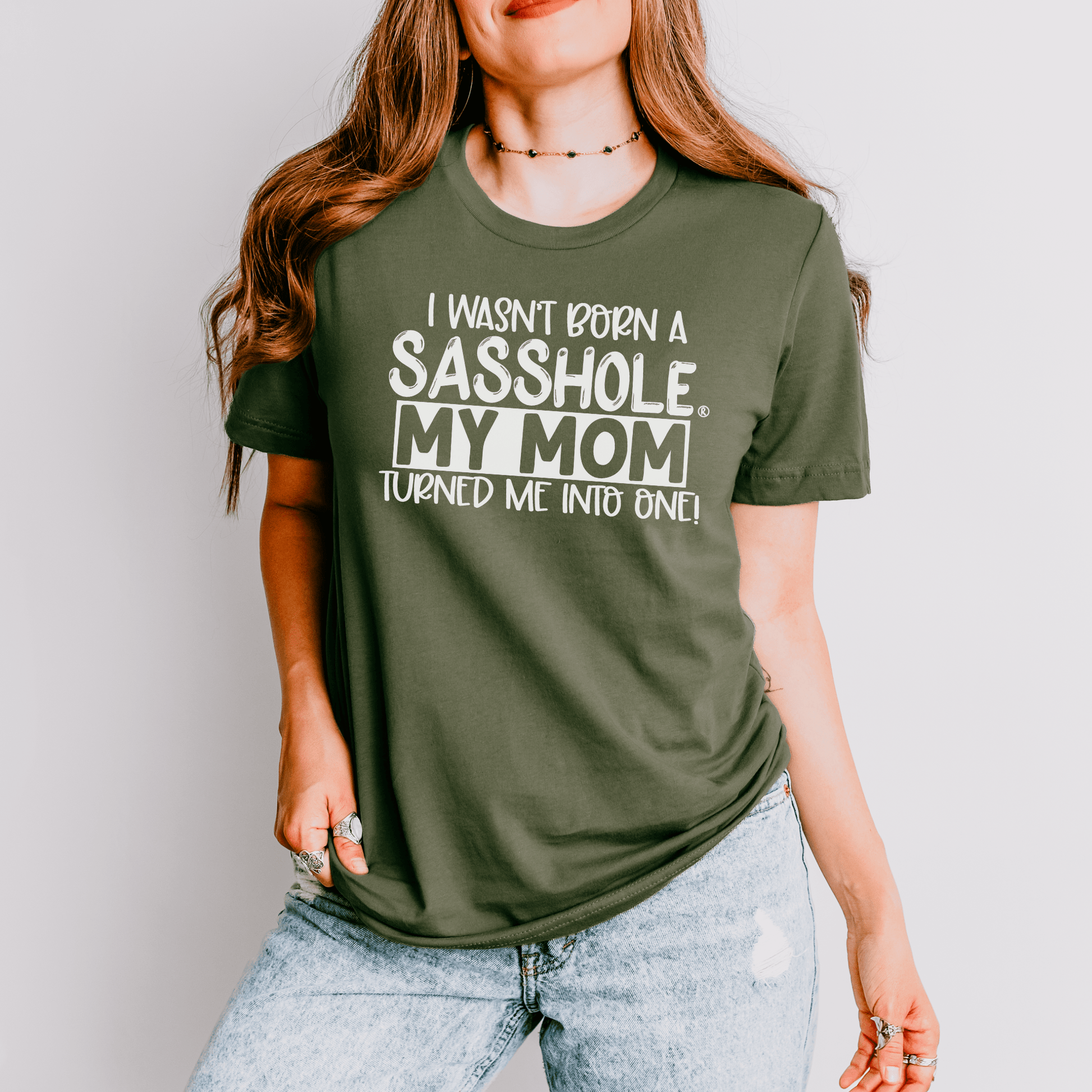 Sassy by Inheritance: Sasshole® Mom - Inspired Tee - Funny Graphic Tee by Sasshole® Clothing