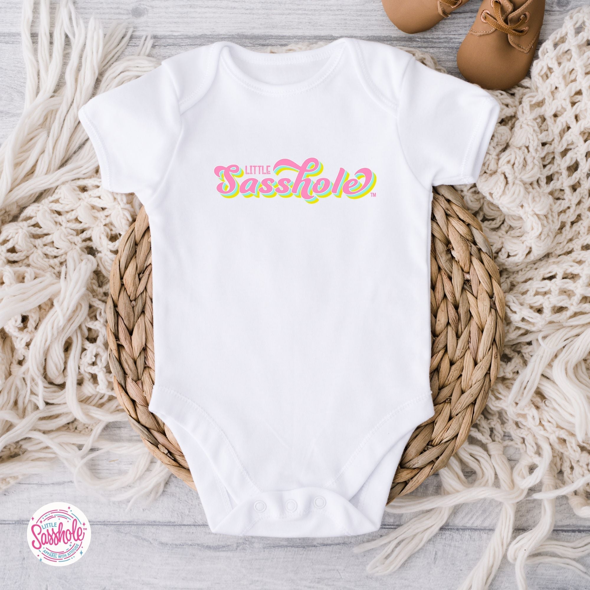 Image of “Sassy From Day One” – Little Sasshole™ Baby Bodysuit - Funny Graphic Tee by Sasshole® Clothing