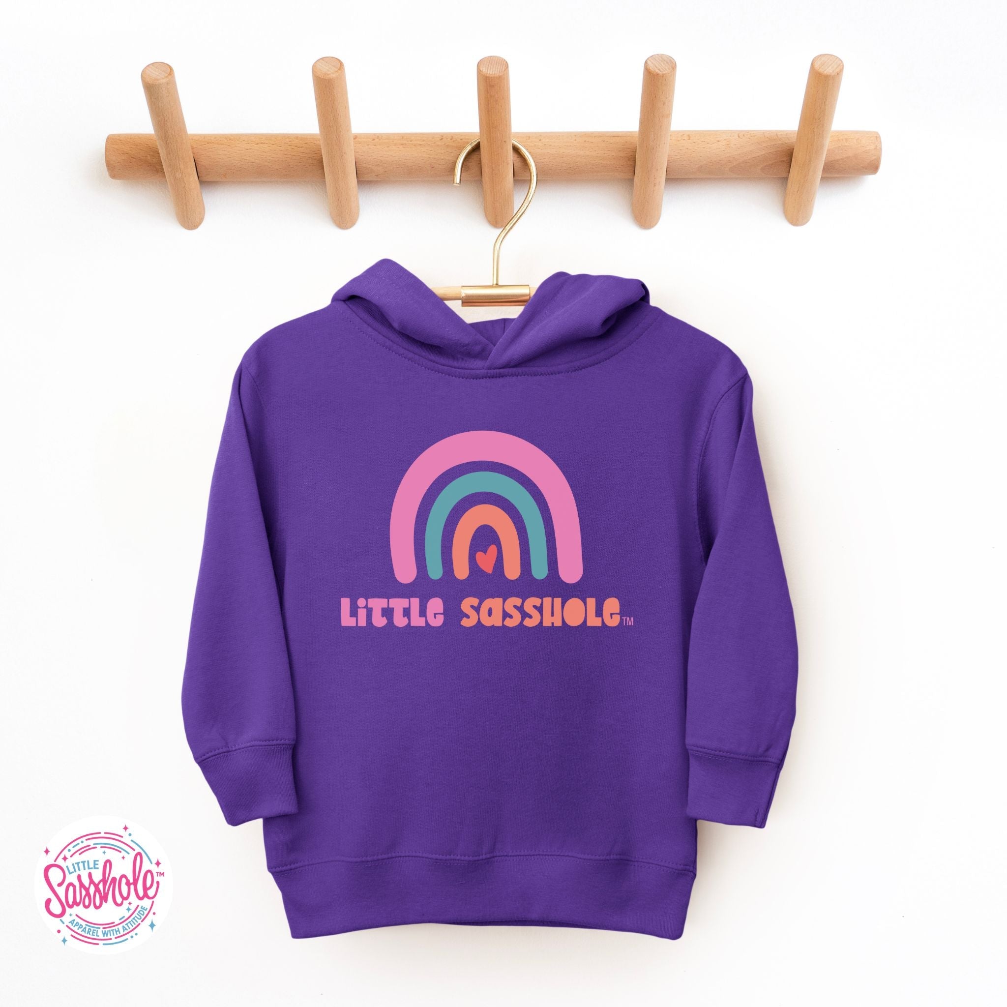 Image of Sassy Rainbows: Little Sasshole™ Funny Toddler Hoodie - Funny Graphic Tee by Sasshole® Clothing
