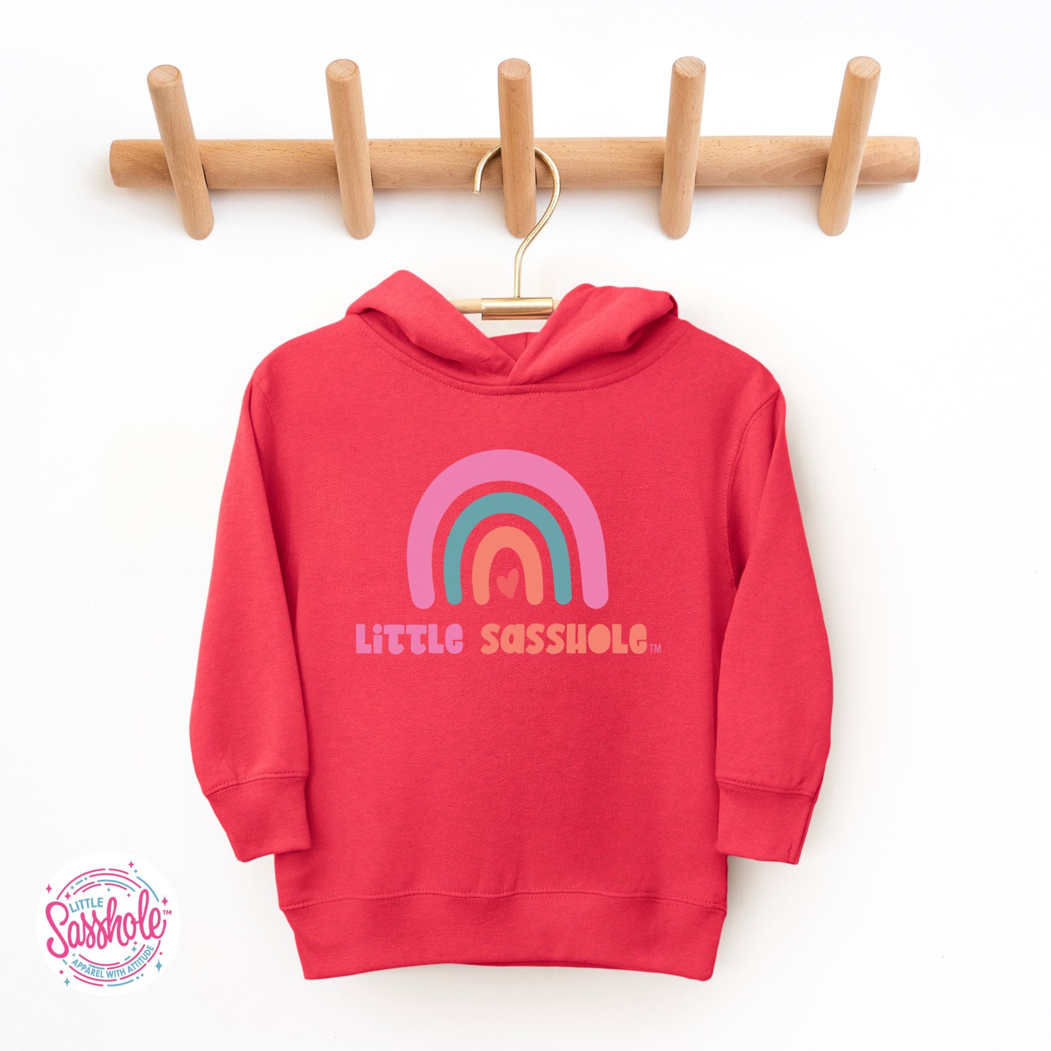 Image of Sassy Rainbows: Little Sasshole™ Funny Toddler Hoodie - Funny Graphic Tee by Sasshole® Clothing