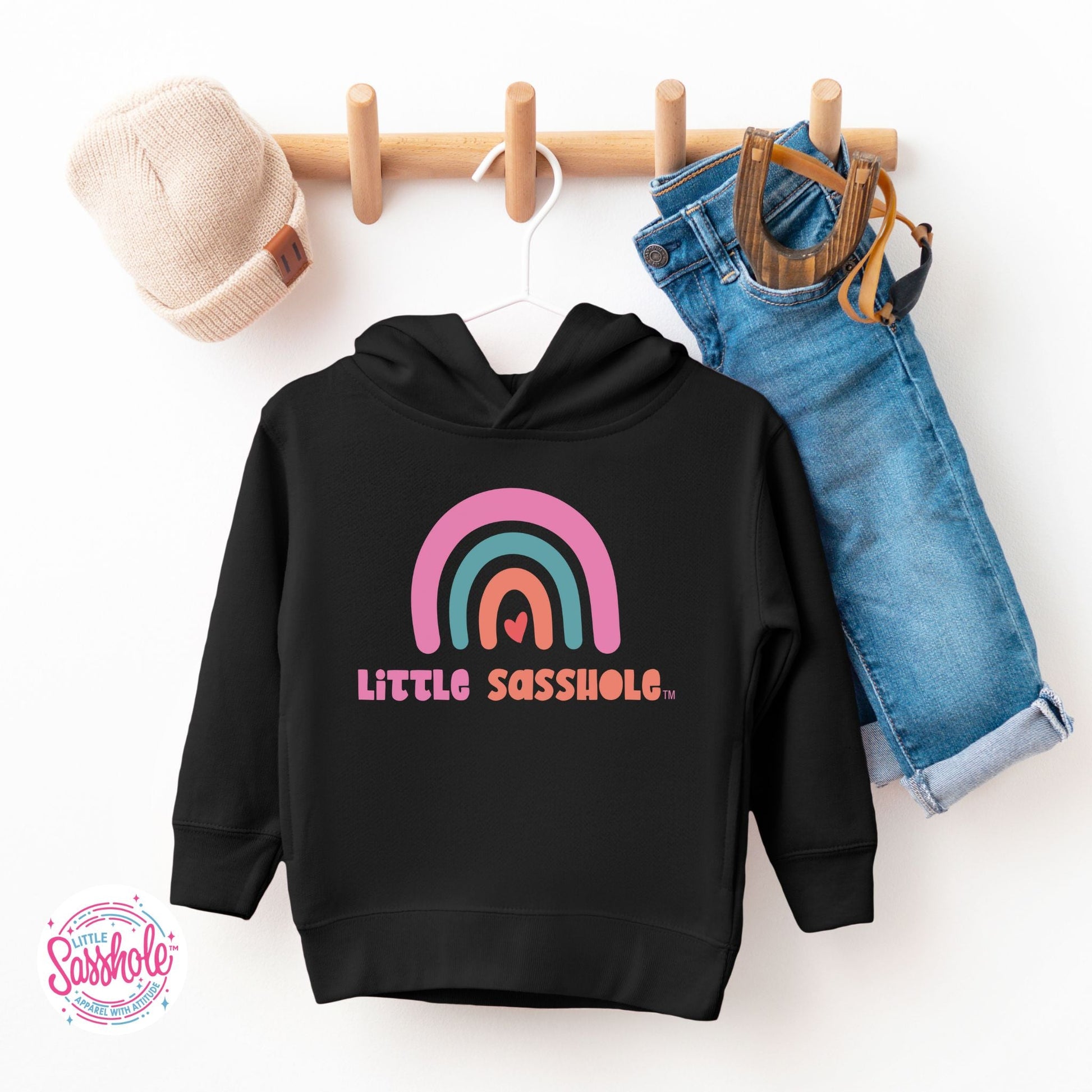 Sassy Rainbows: Little Sasshole™ Funny Toddler Hoodie - Funny Graphic Tee by Sasshole® Clothing