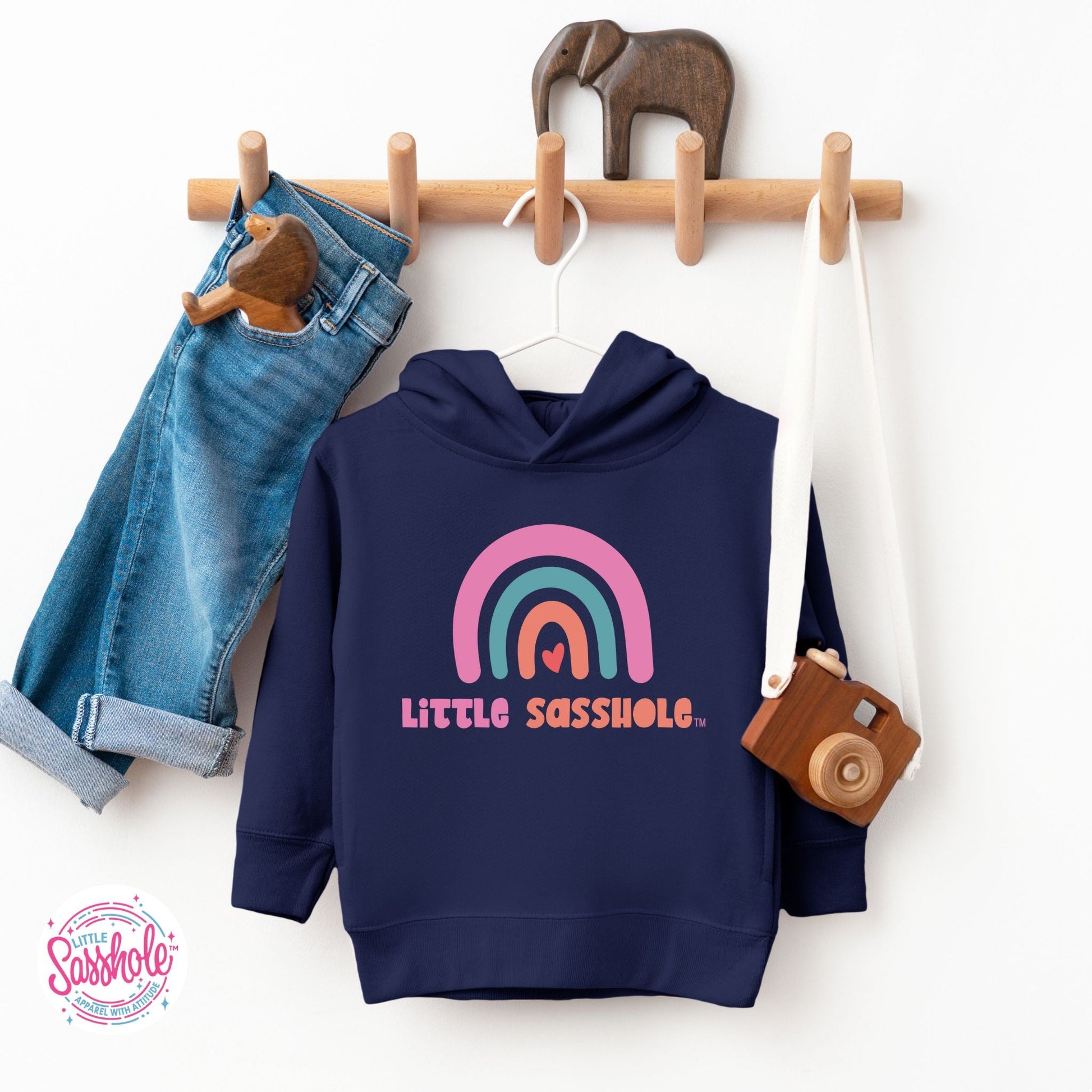 Sassy Rainbows: Little Sasshole™ Funny Toddler Hoodie - Funny Graphic Tee by Sasshole® Clothing