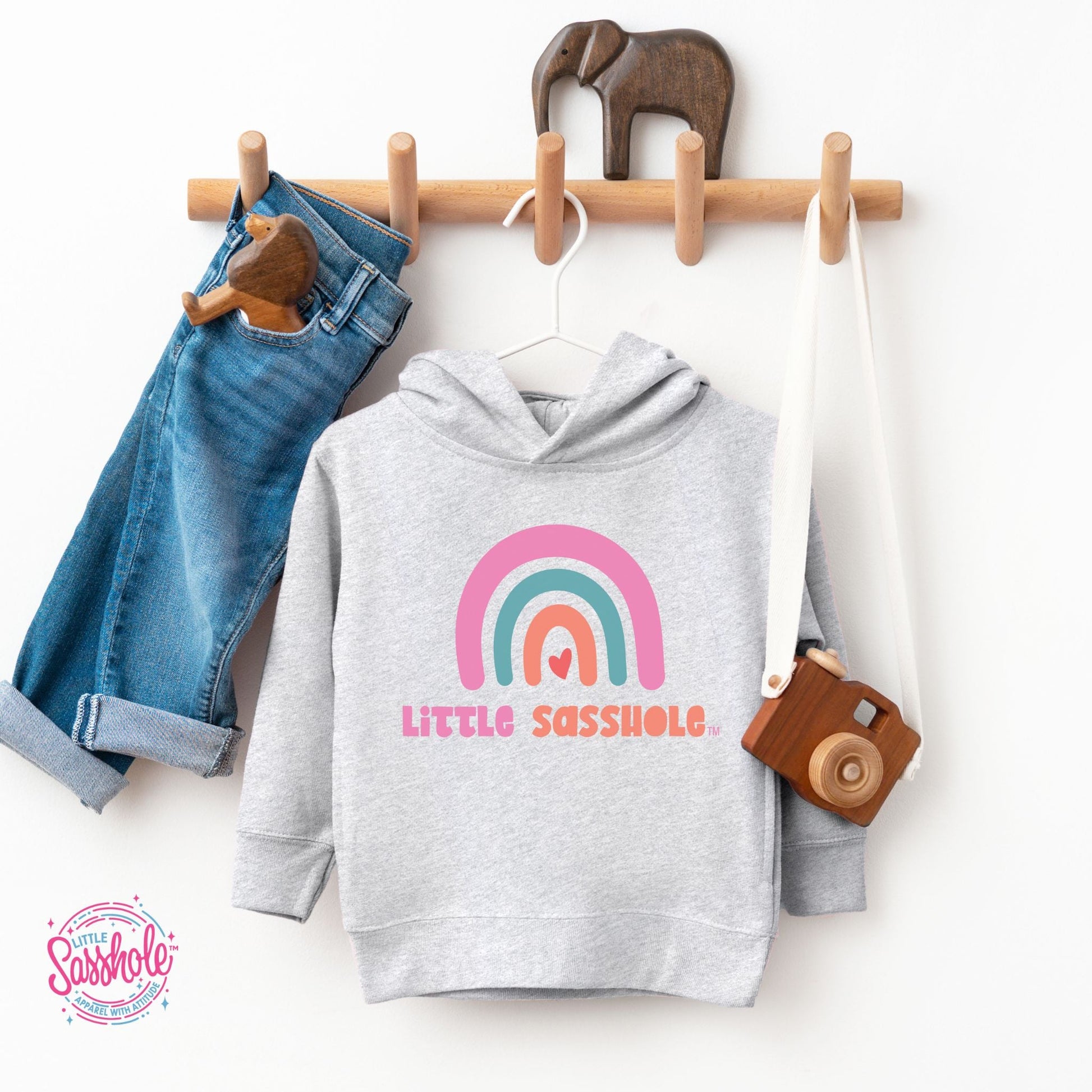 Sassy Rainbows: Little Sasshole™ Funny Toddler Hoodie - Funny Graphic Tee by Sasshole® Clothing