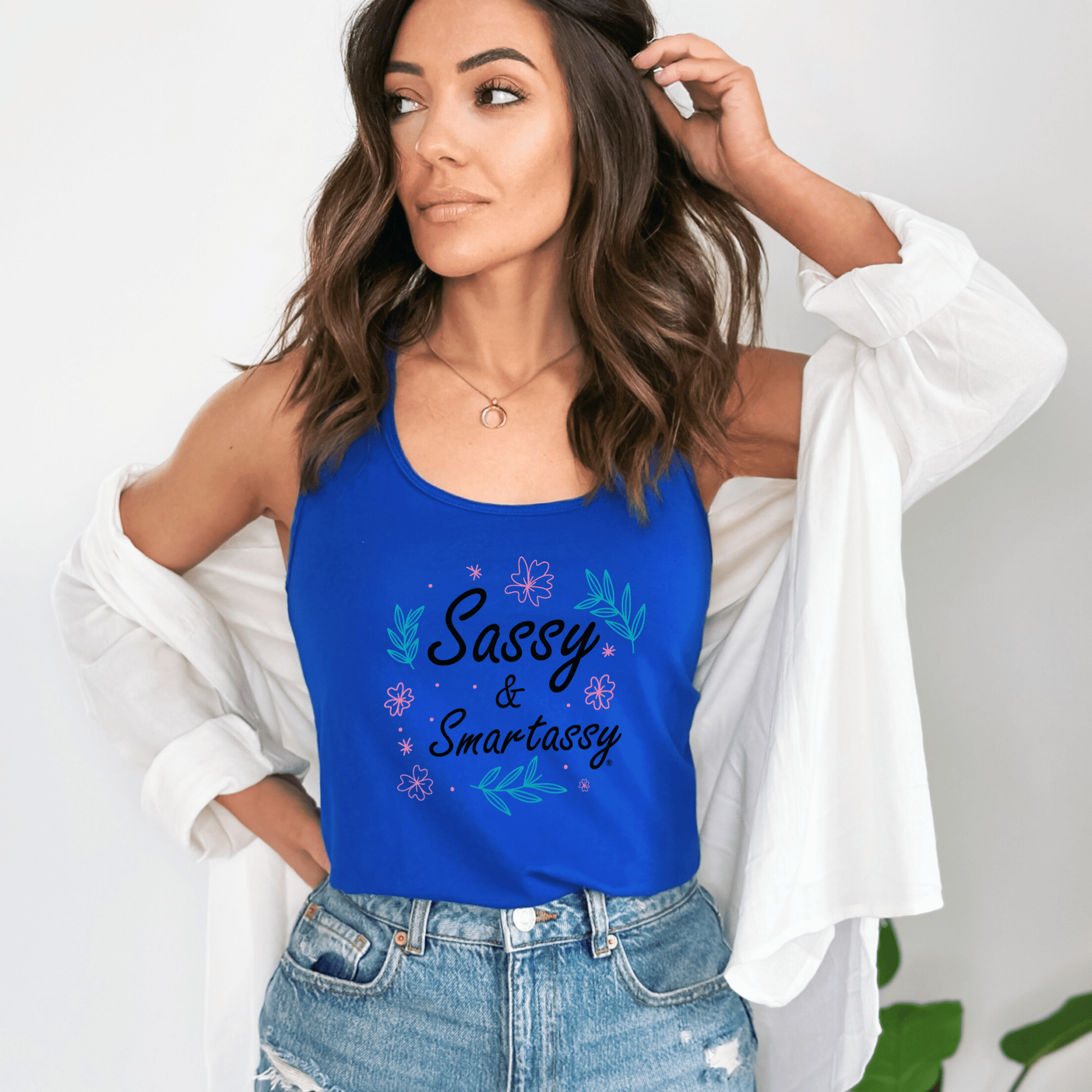 Sassy & Smartassy®: Floral Edition Women's Tank Top - Funny Graphic Tee by Sasshole® Clothing