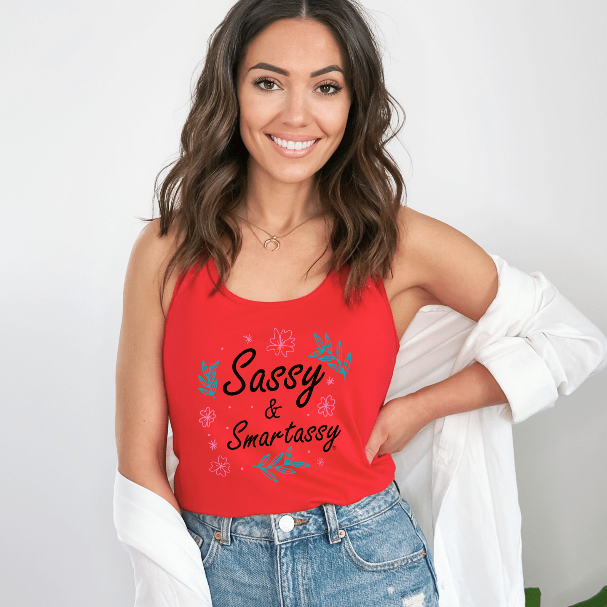 Image of Sassy & Smartassy®: Floral Edition Women's Tank Top - Funny Graphic Tee by Sasshole® Clothing