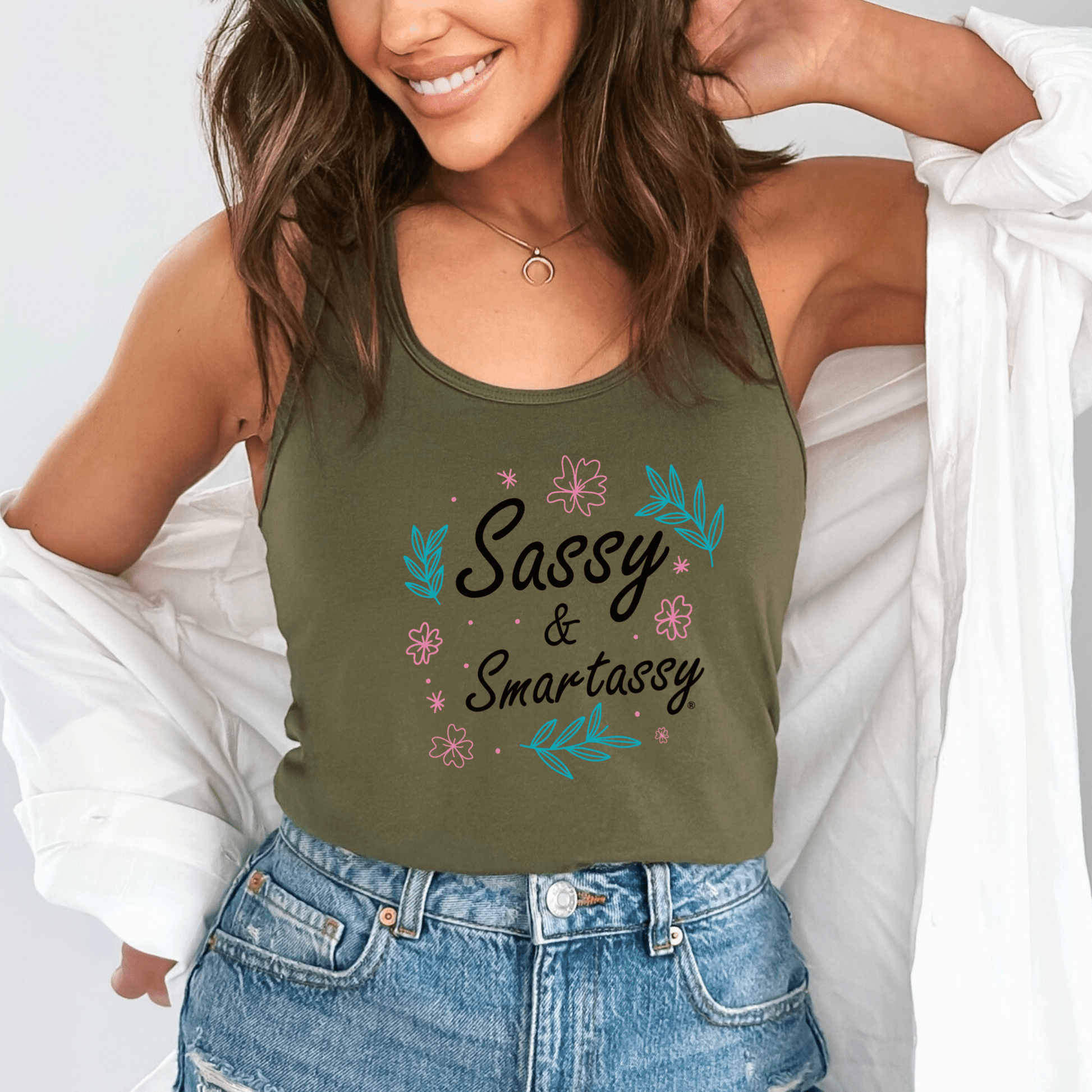 Sassy & Smartassy®: Floral Edition Women's Tank Top - Funny Graphic Tee by Sasshole® Clothing