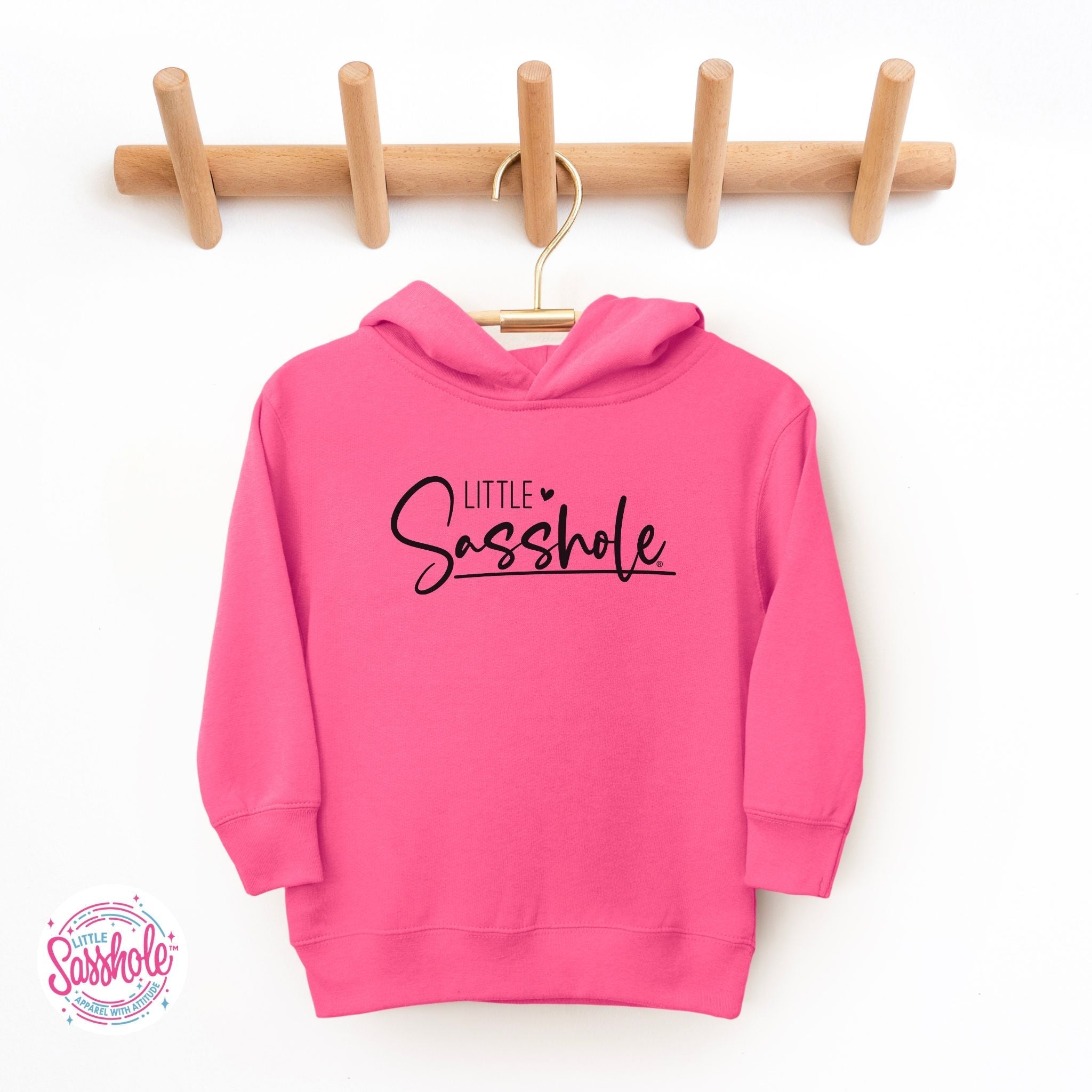 Image of Signature Sasshole – Toddler Hoodie | Minimalist Graphic Tee | Little Sasshole™ - Funny Graphic Tee by Sasshole® Clothing